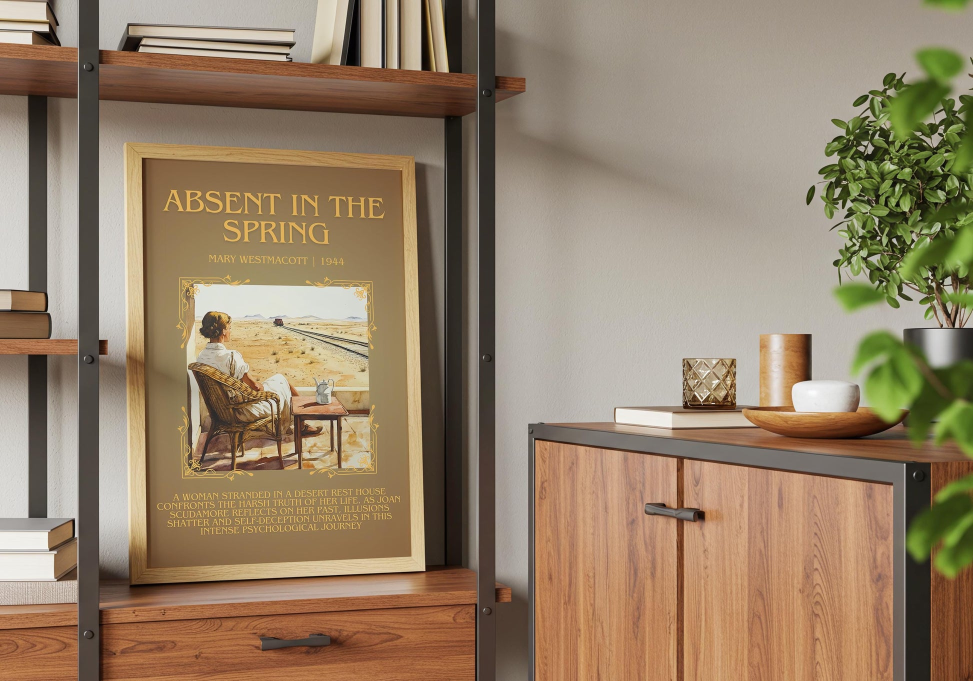 Absent In The Spring by Mary Westmacott Descriptive, High Quality Poster Print.Free Delivery Wall Art. Author & Blurb Book Artwork Cover
