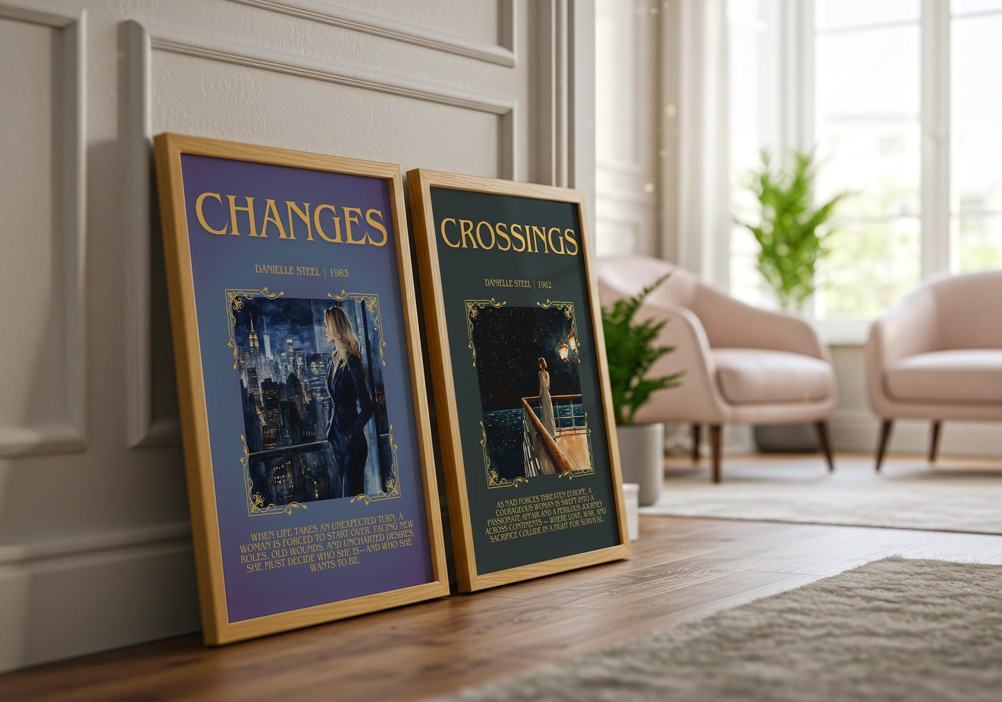 Crossings by Danielle Steel Descriptive, High Quality Poster Print.Free Delivery Wall Art. Author & Blurb Book Artwork Cover