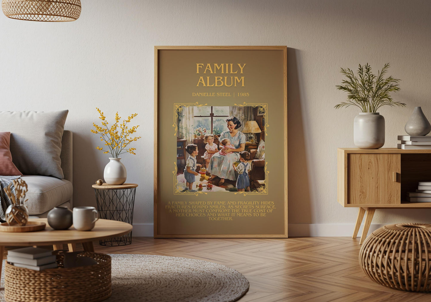 Family Album by Danielle Steel Descriptive, High Quality Poster Print.Free Delivery Wall Art. Author & Blurb Book Artwork Cover