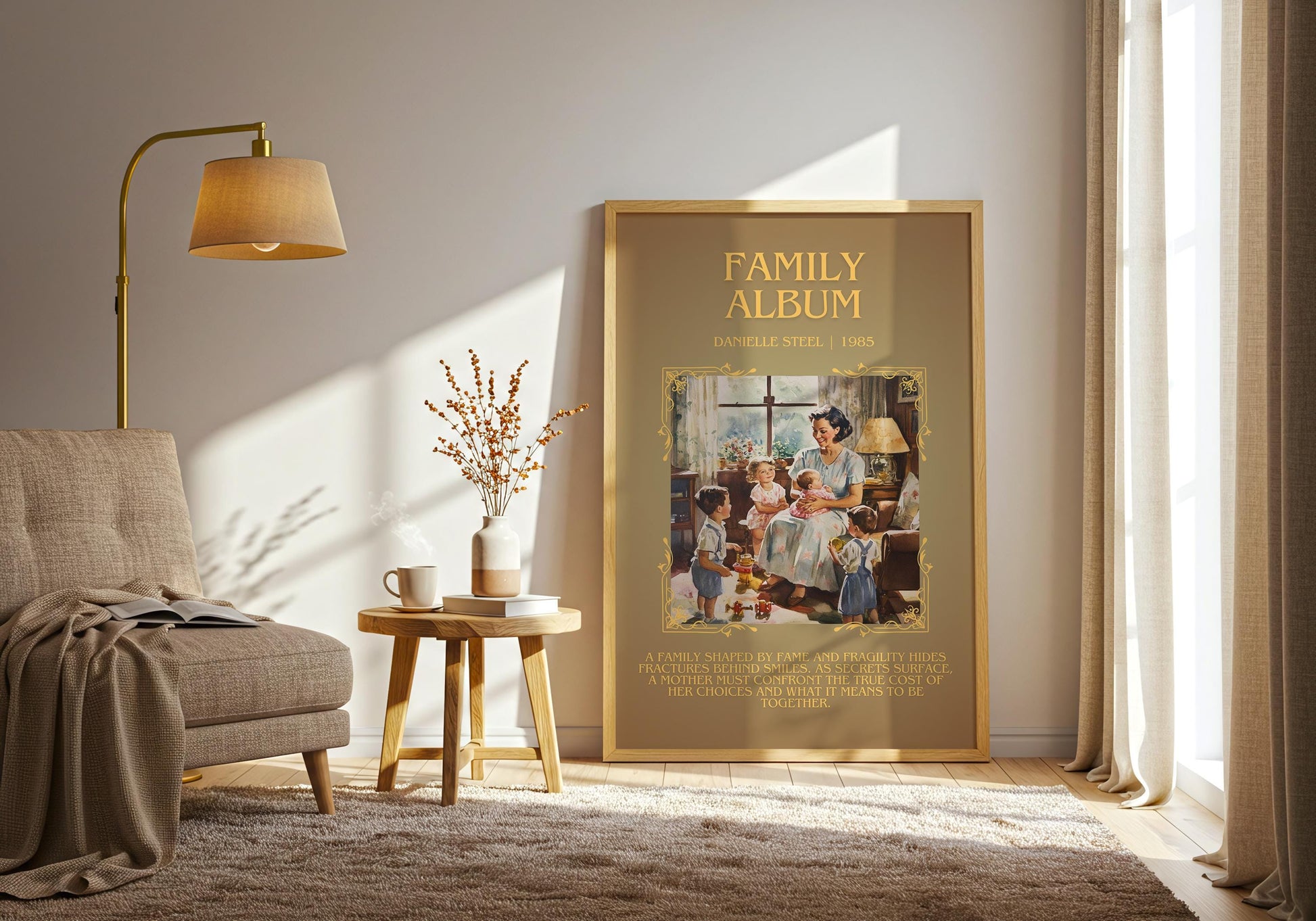 Family Album by Danielle Steel Descriptive, High Quality Poster Print.Free Delivery Wall Art. Author & Blurb Book Artwork Cover