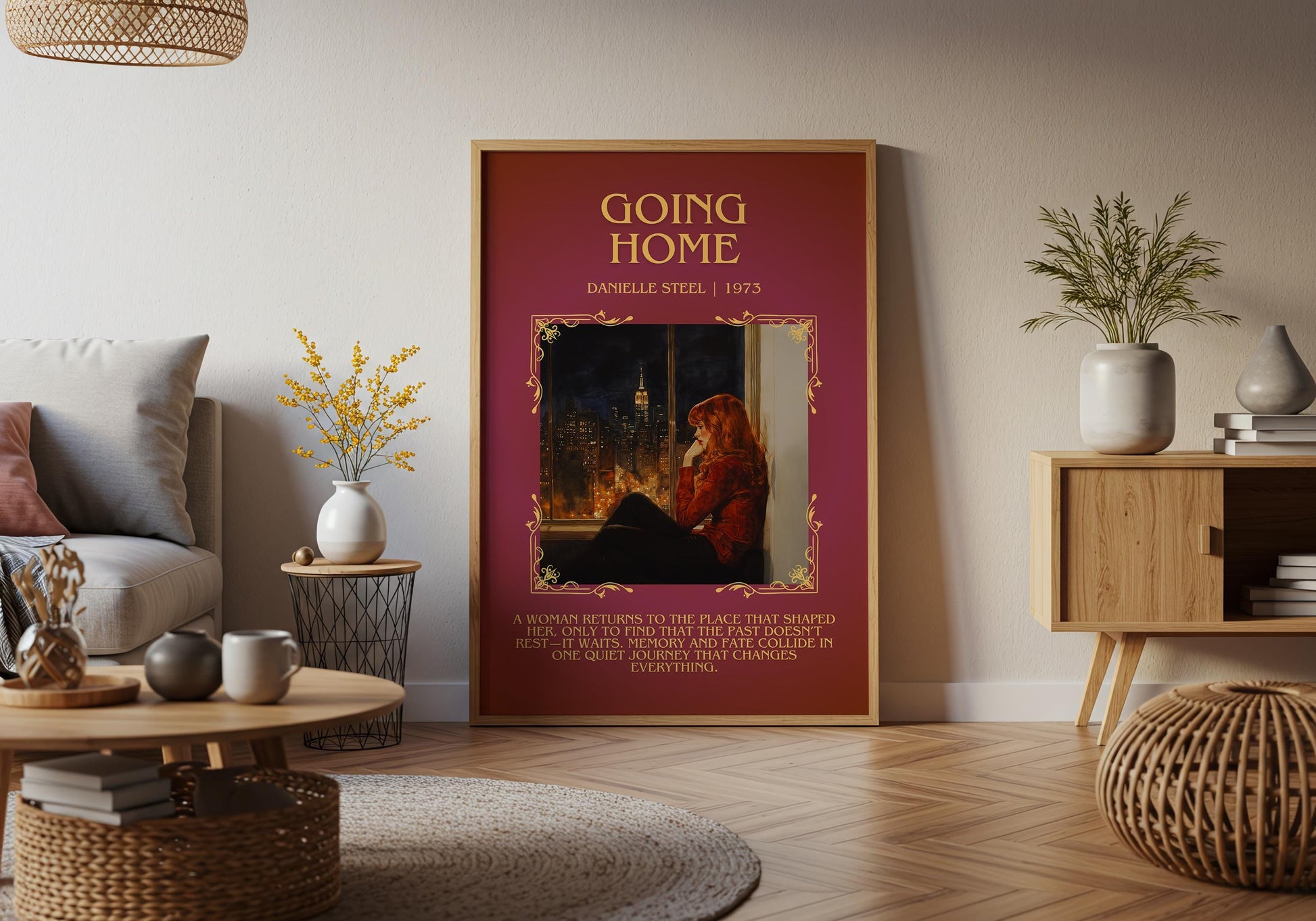 Going Home by Danielle Steel Descriptive, High Quality Poster Print.Free Delivery Wall Art. Author & Blurb Book Artwork Cover Novel Gift
