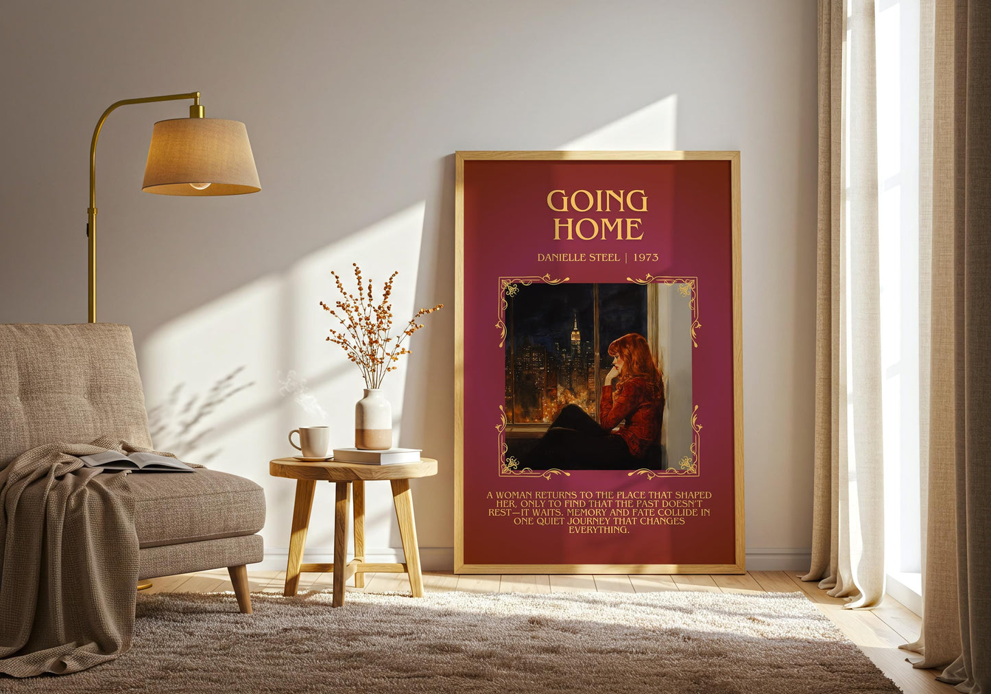 Going Home by Danielle Steel Descriptive, High Quality Poster Print.Free Delivery Wall Art. Author & Blurb Book Artwork Cover Novel Gift