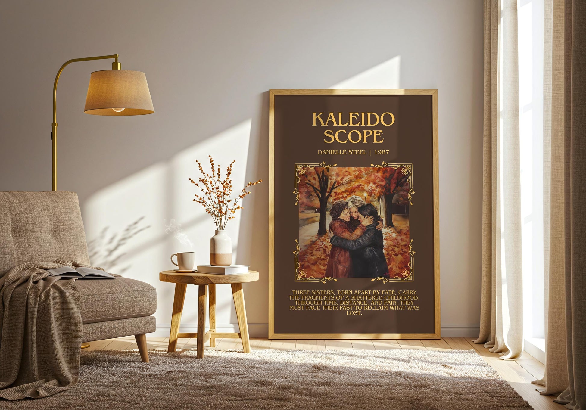 Kaleidoscope by Danielle Steel Descriptive, High Quality Poster Print.Free Delivery Wall Art. Author & Blurb Book Artwork Cover Novel Gift