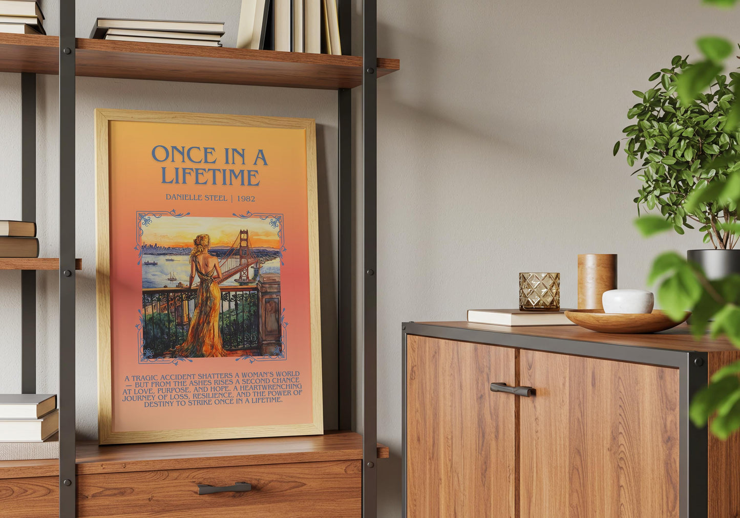 Once In A Lifetime by Danielle Steel Descriptive, High Quality Poster Print.Free Delivery Wall Art. Author & Blurb Book Artwork Cover Novel