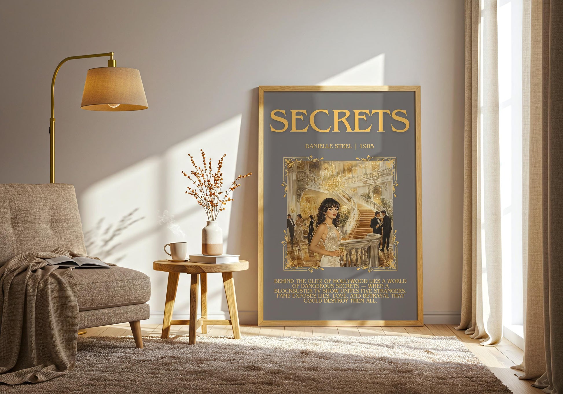 Secrets by Danielle Steel Descriptive, High Quality Poster Print.Free Delivery Wall Art. Author & Blurb Book Artwork Cover Novel