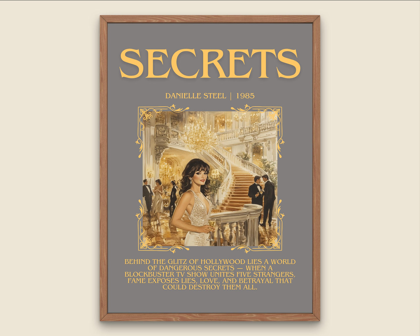 Secrets by Danielle Steel Descriptive, High Quality Poster Print.Free Delivery Wall Art. Author & Blurb Book Artwork Cover Novel