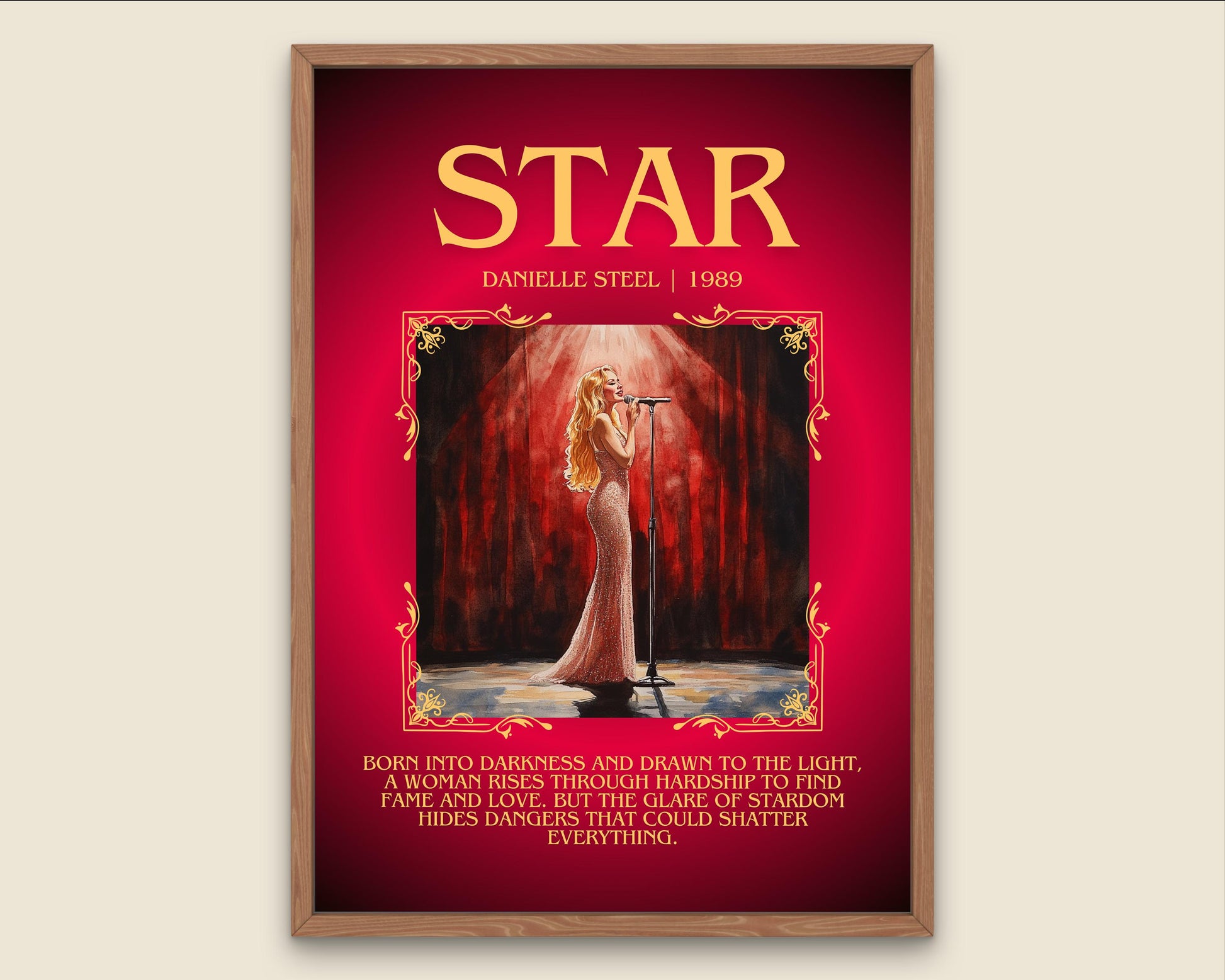 Star by Danielle Steel Descriptive, High Quality Poster Print.Free Delivery Wall Art. Author & Blurb Book Artwork Cover Novel Gift Art