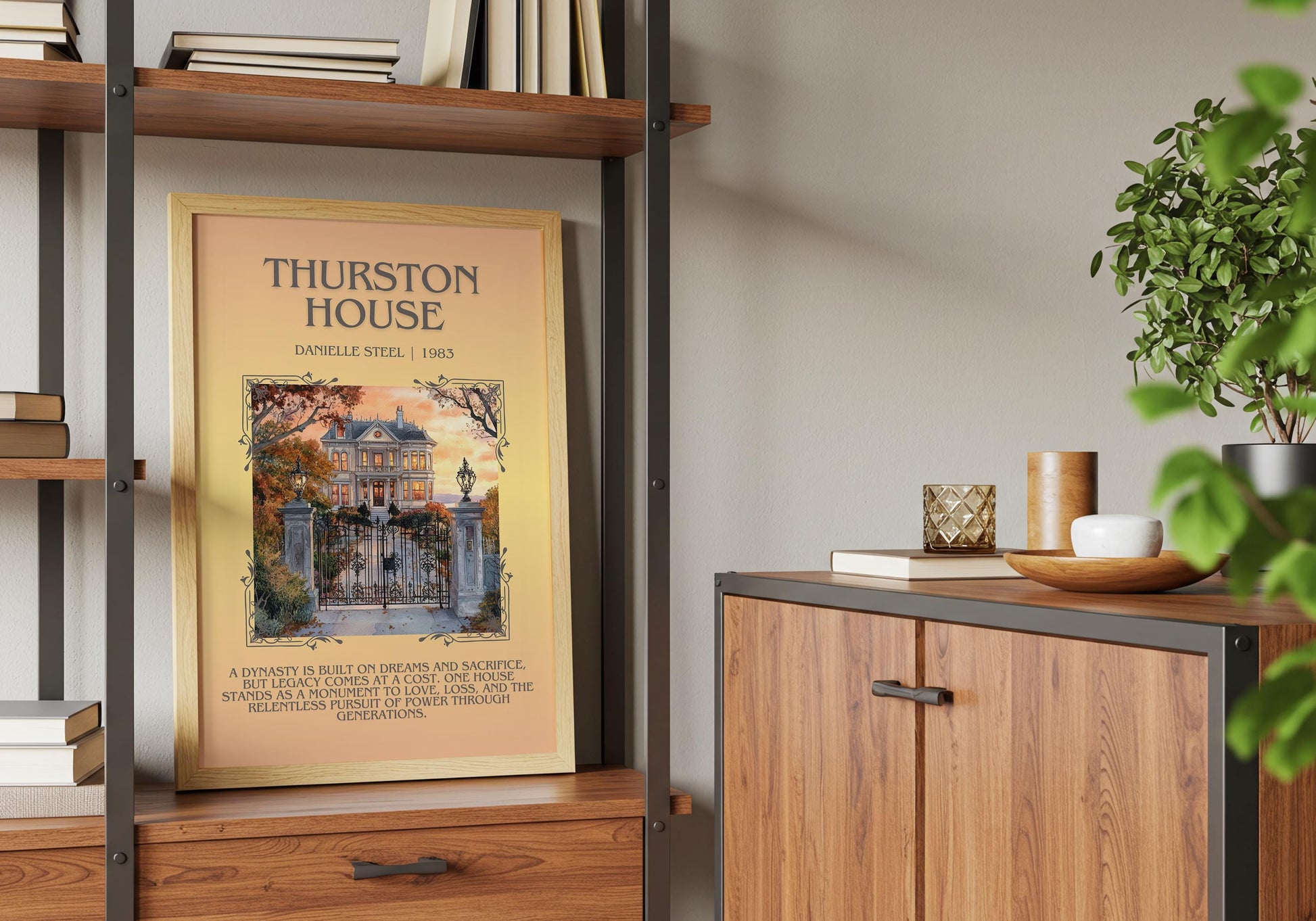 Thurston House by Danielle Steel Descriptive, High Quality Poster Print.Free Delivery Wall Art. Author & Blurb Book Artwork Cover Novel Gift
