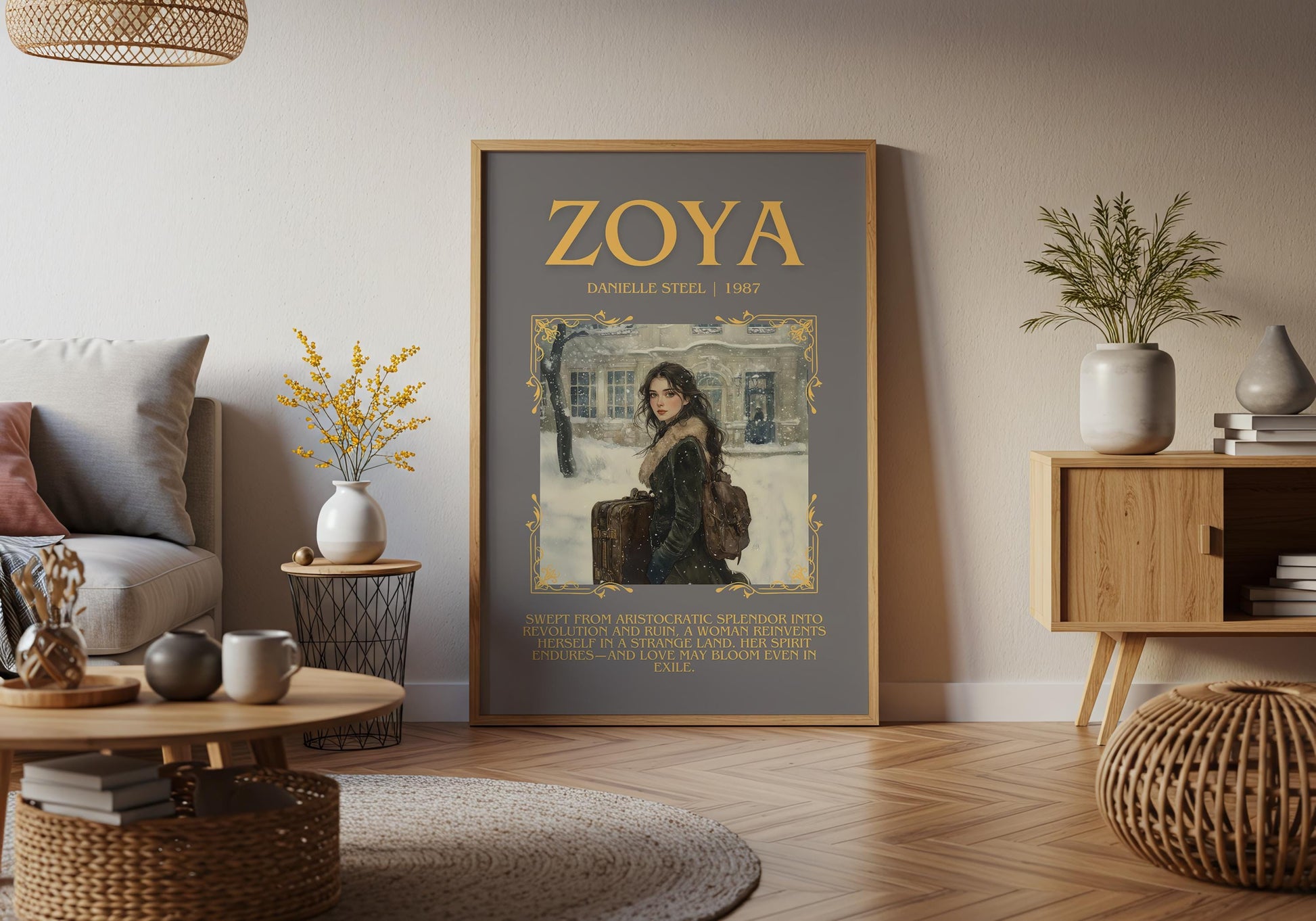 Zoya by Danielle Steel Descriptive, High Quality Poster Print.Free Delivery Wall Art-Author & Blurb Book Artwork Novel Cover Art Gift