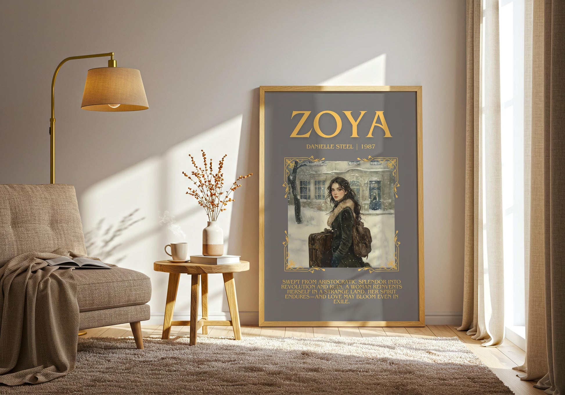 Zoya by Danielle Steel Descriptive, High Quality Poster Print.Free Delivery Wall Art-Author & Blurb Book Artwork Novel Cover Art Gift