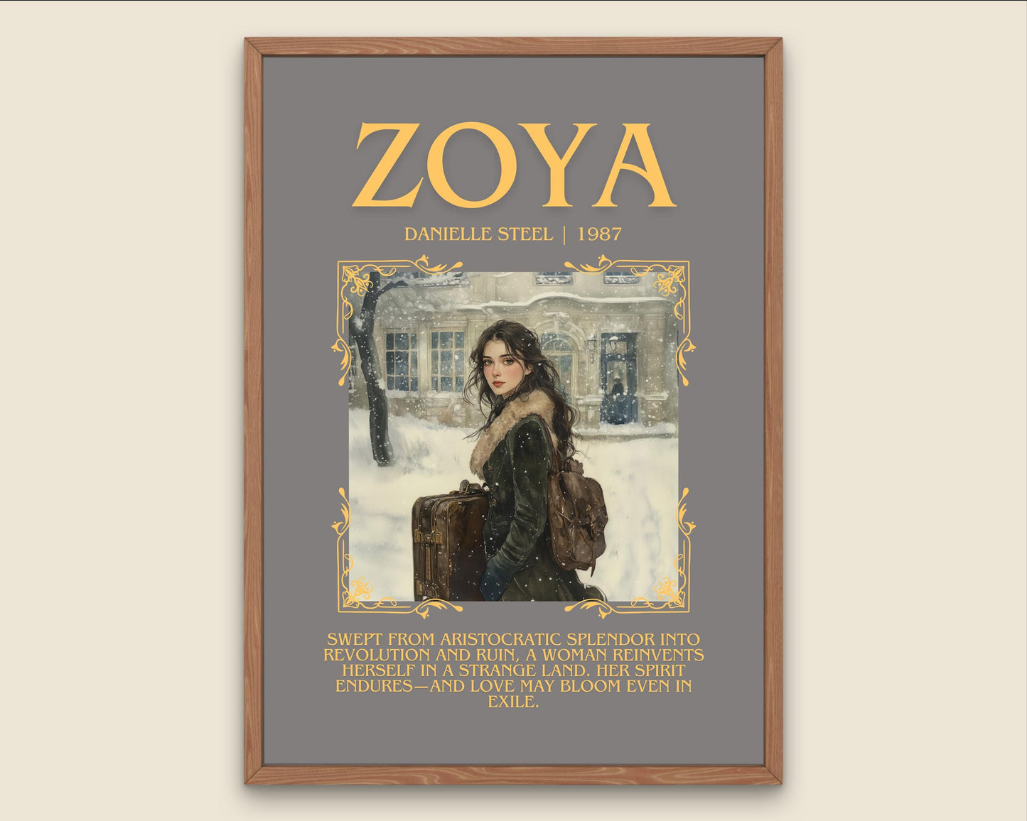 Zoya by Danielle Steel Descriptive, High Quality Poster Print.Free Delivery Wall Art-Author & Blurb Book Artwork Novel Cover Art Gift