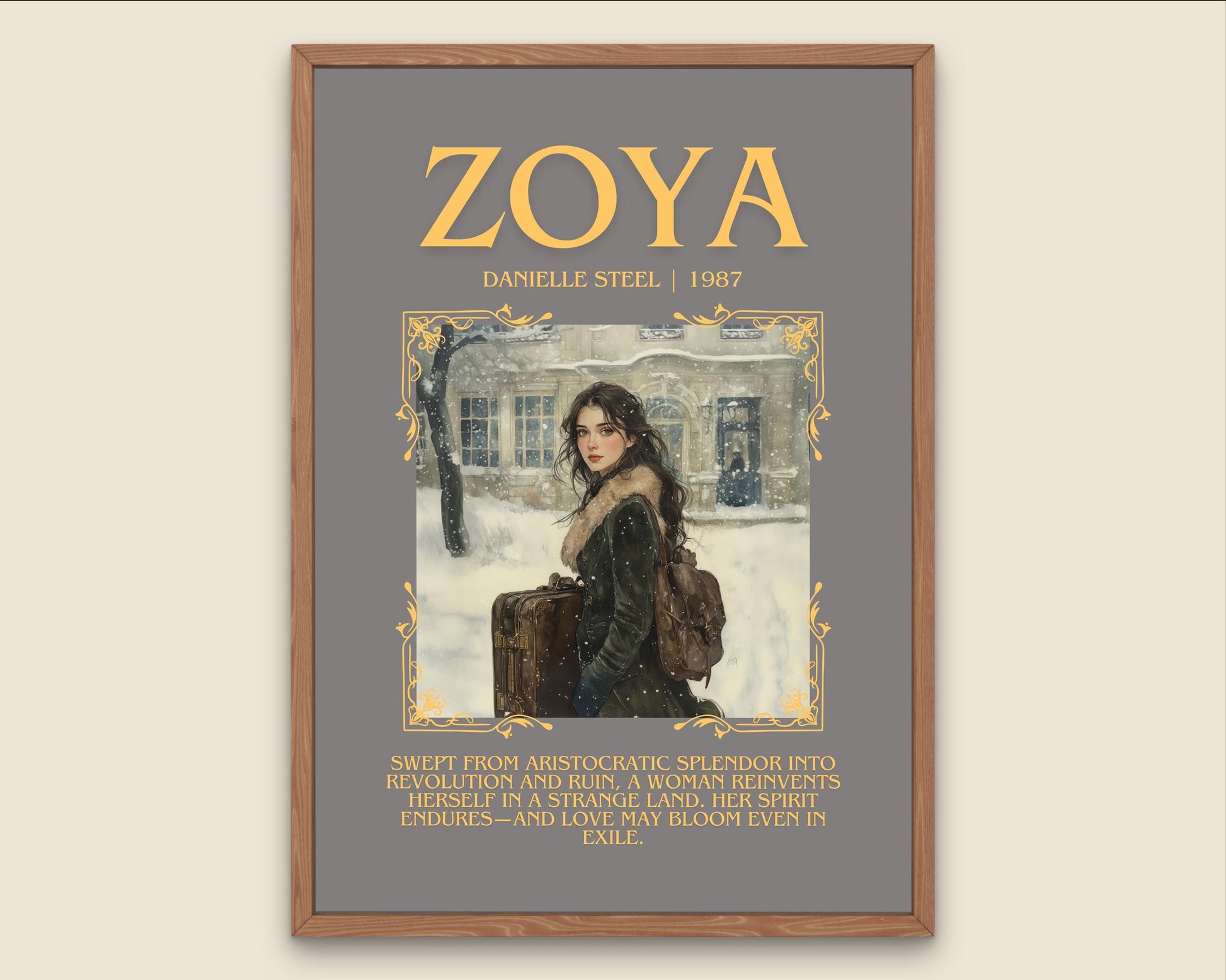 Zoya by Danielle Steel Descriptive, High Quality Poster Print.Free Delivery Wall Art-Author & Blurb Book Artwork Novel Cover Art Gift