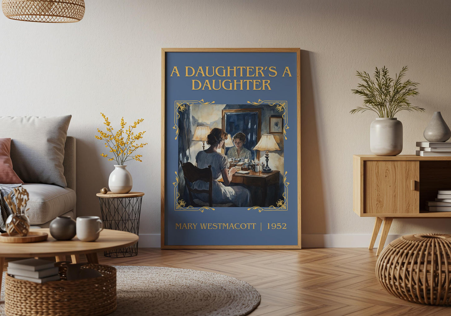 A Daughter's A Daughter by Mary Westmacott High Quality Poster Print. Free Delivery Wall Art-Author&Blurb Book Minimalist Home Gift Cover