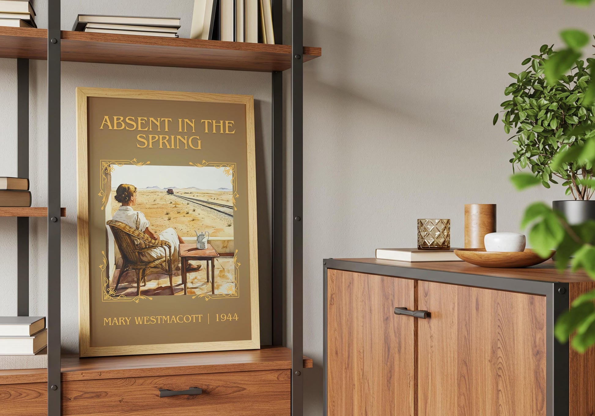 Absent In The Spring by Mary Westmacott High Quality Poster Print. Free Delivery Wall Art-Author&Blurb Book Minimalist Home Gift Cover