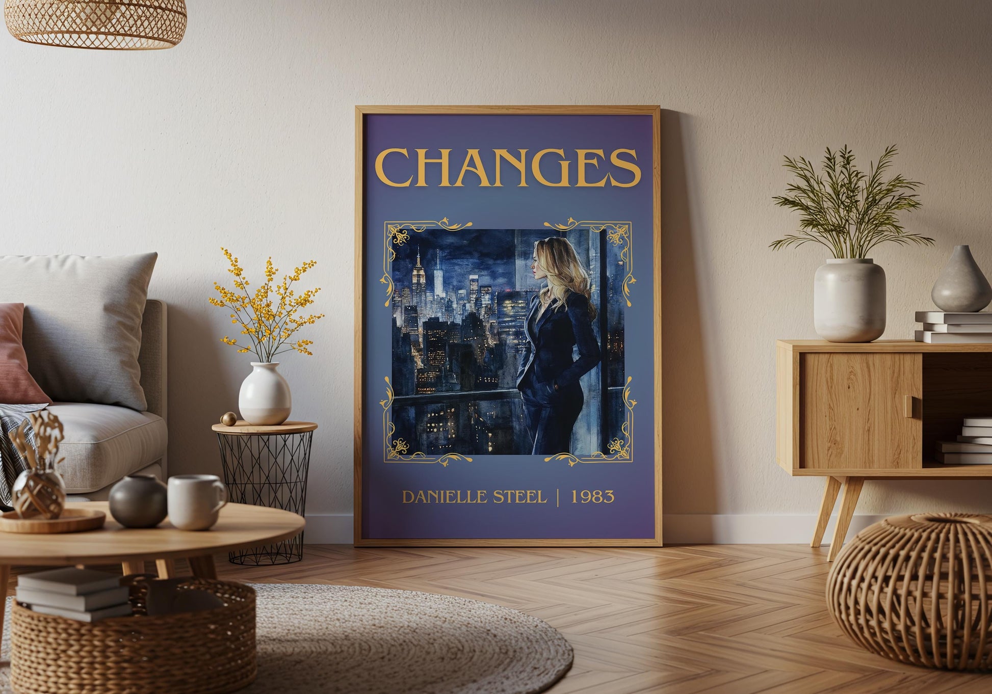 Changes by Danielle Steel High Quality Poster Print. Free Delivery Wall Art-Author&Blurb Book Minimalist Home Gift Cover Decor Library