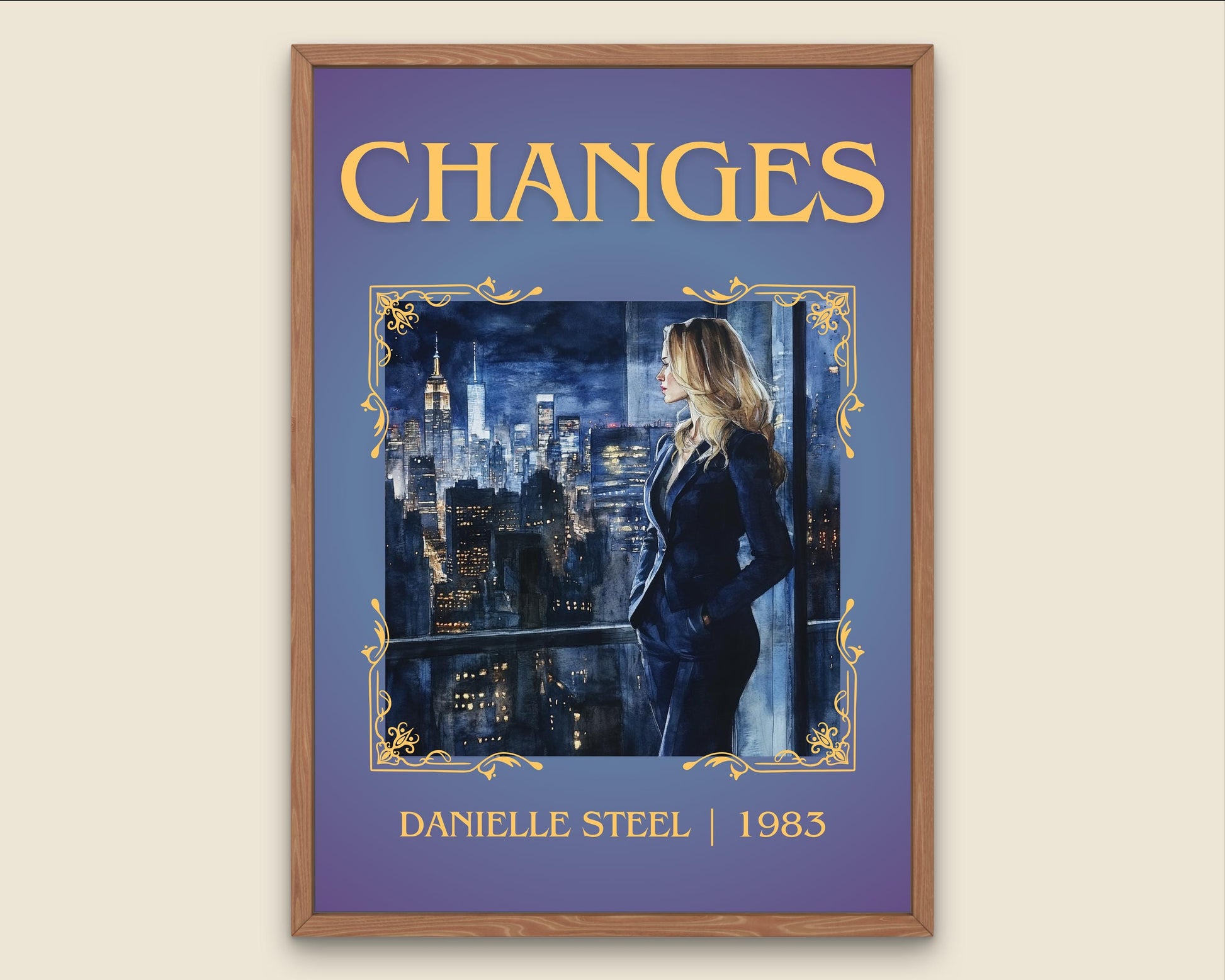 Changes by Danielle Steel High Quality Poster Print. Free Delivery Wall Art-Author&Blurb Book Minimalist Home Gift Cover Decor Library