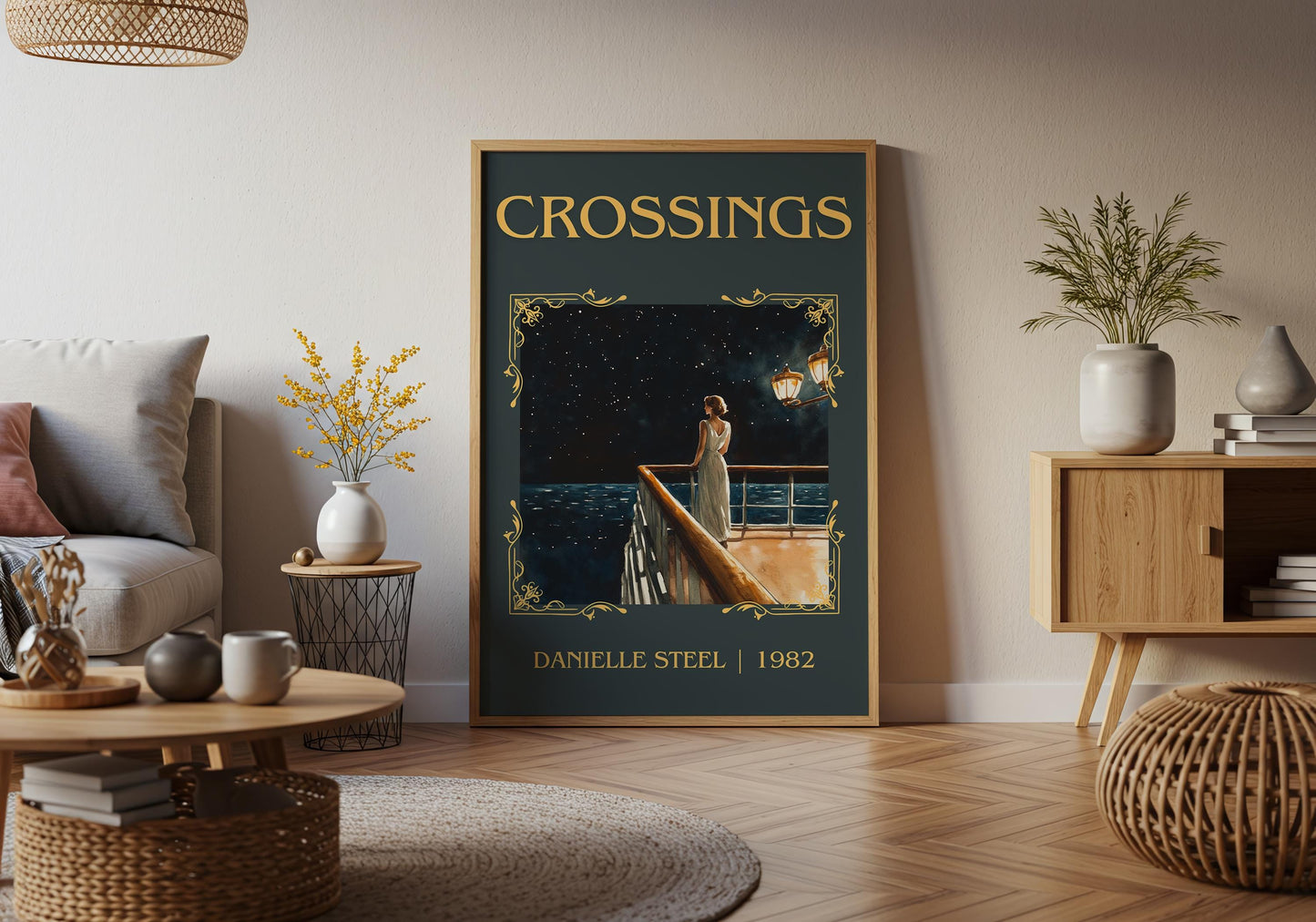 Crossings by Danielle Steel High Quality Poster Print. Free Delivery Wall Art-Author&Blurb Book Minimalist Home Gift Cover