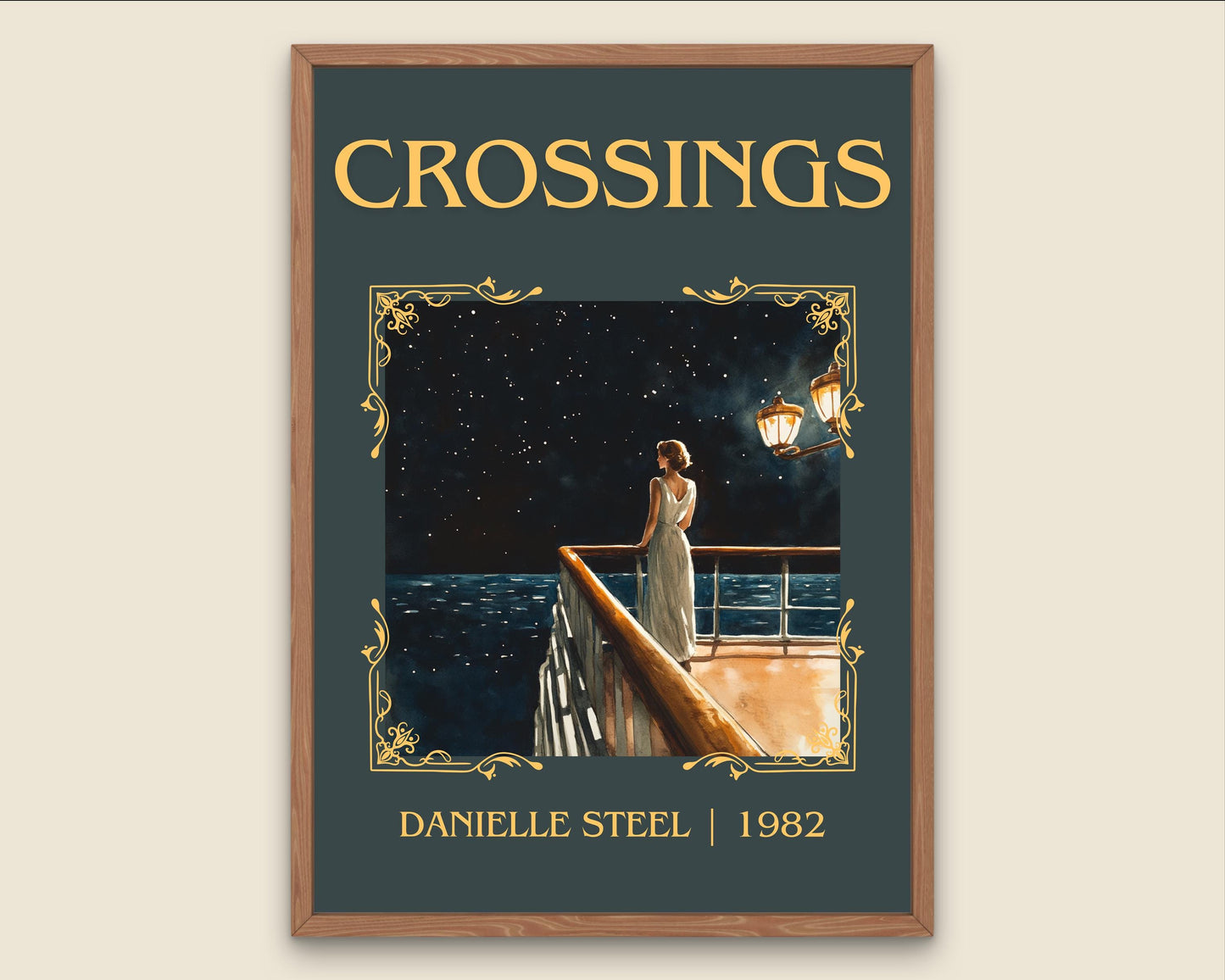 Crossings by Danielle Steel High Quality Poster Print. Free Delivery Wall Art-Author&Blurb Book Minimalist Home Gift Cover