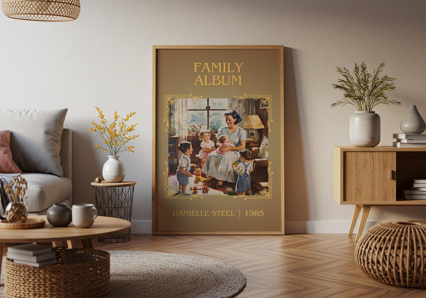 Family Album by Danielle Steel High Quality Poster Print. Free Delivery Wall Art-Author&Blurb Book Minimalist Home Gift Cover Decor Library