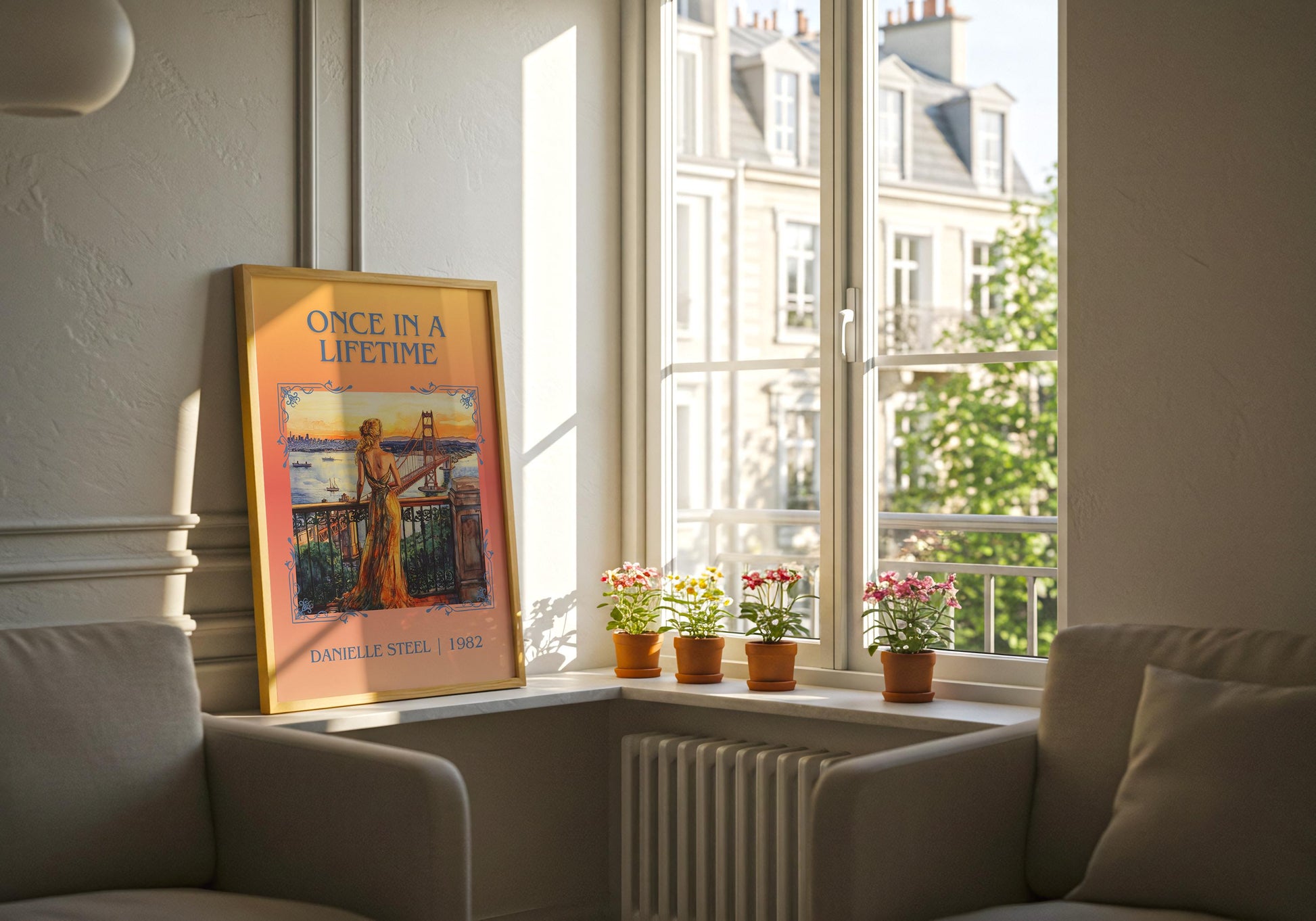 Once In A Lifetime by Danielle Steel High Quality Poster Print. Free Delivery Wall Art-Author&Blurb Book Minimalist Home Gift Cover Library