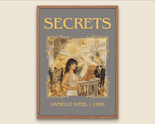 Secrets by Danielle Steel High Quality Poster Print. Free Delivery Wall Art-Author&Blurb Book Minimalist Home Gift Cover