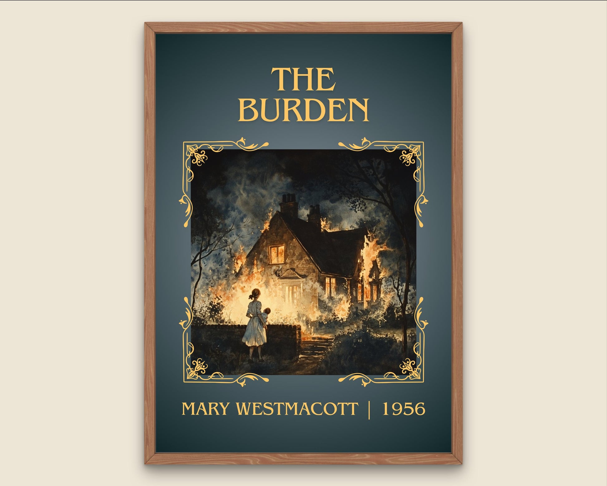 The Burden by Mary Westmacott High Quality Poster Print. Free Delivery Wall Art-Author&Blurb Book Minimalist Home Gift Cover