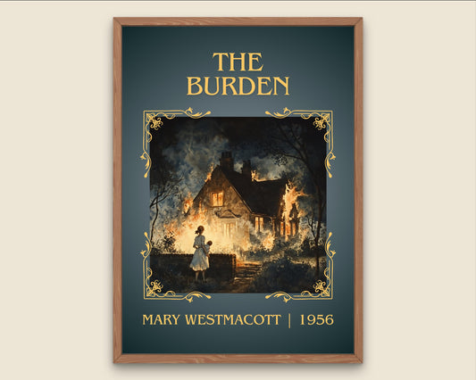 The Burden by Mary Westmacott High Quality Poster Print. Free Delivery Wall Art-Author&Blurb Book Minimalist Home Gift Cover