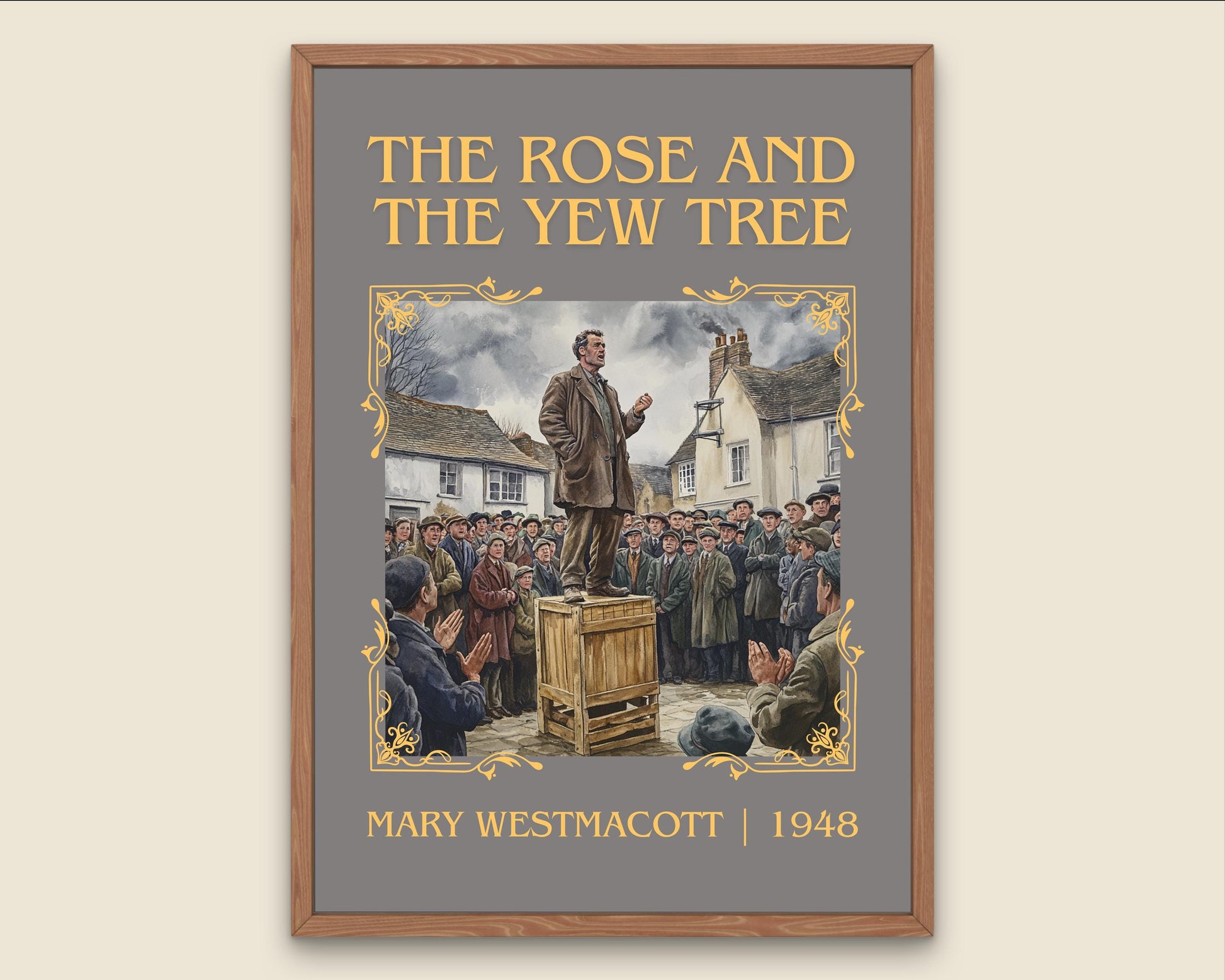 The Rose And The Yew Tree by Mary Westmacott High Quality Poster Print. Free Delivery Wall Art-Author&Blurb Book Minimalist Home Gift Cover