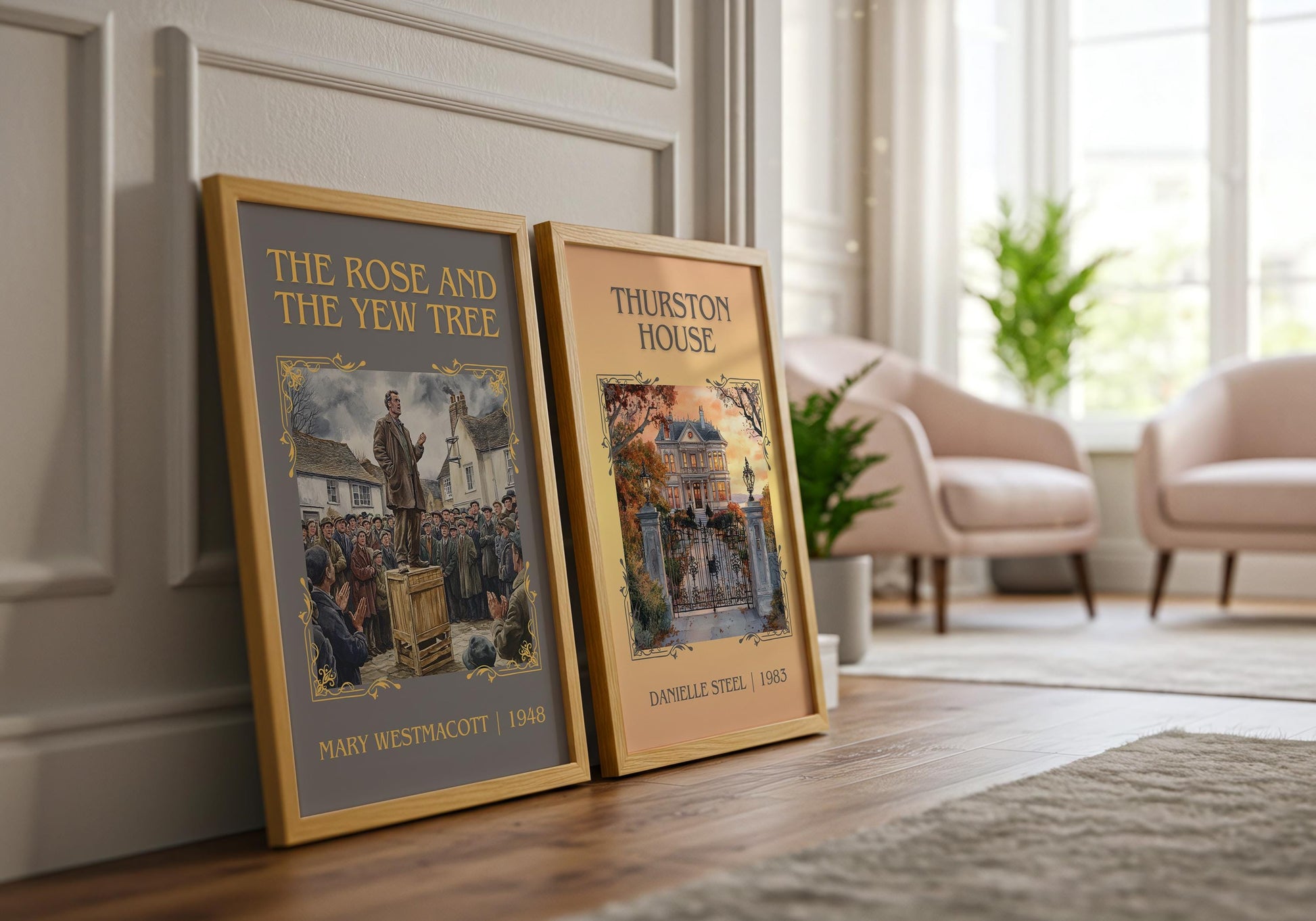 Thurston House by Danielle Steel High Quality Poster Print. Free Delivery Wall Art-Author&Blurb Book Minimalist Home Gift Cover