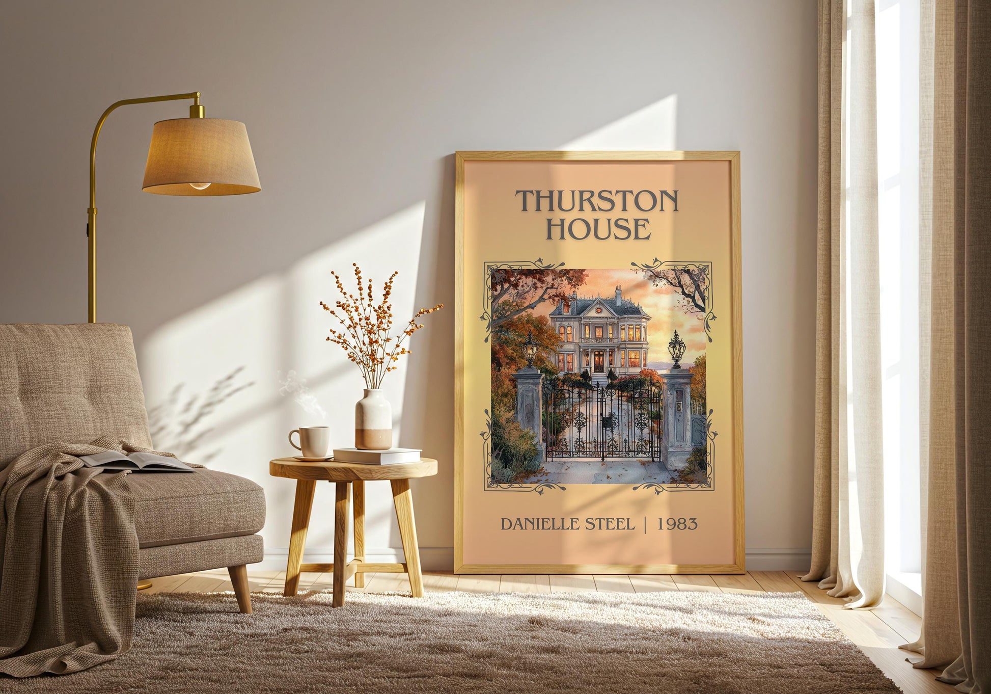 Thurston House by Danielle Steel High Quality Poster Print. Free Delivery Wall Art-Author&Blurb Book Minimalist Home Gift Cover