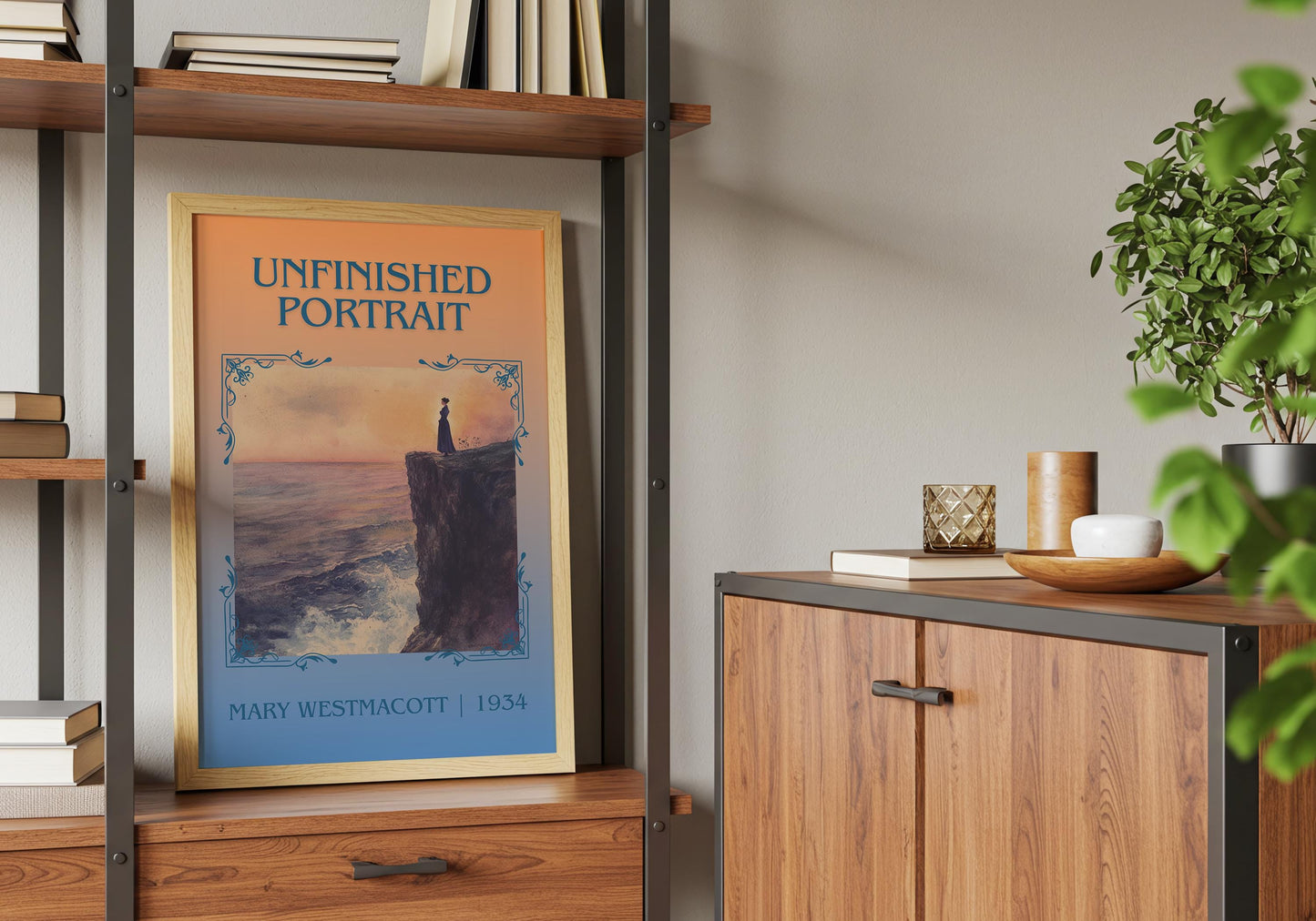Unfinished Portrait by Mary Westmacott High Quality Poster Print. Free Delivery Wall Art-Author&Blurb Book Minimalist Home Gift Cover