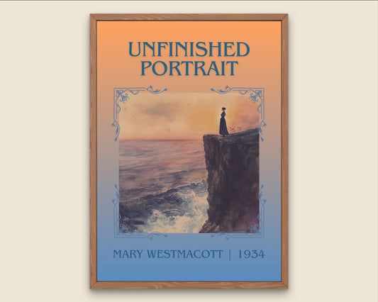 Unfinished Portrait by Mary Westmacott High Quality Poster Print. Free Delivery Wall Art-Author&Blurb Book Minimalist Home Gift Cover
