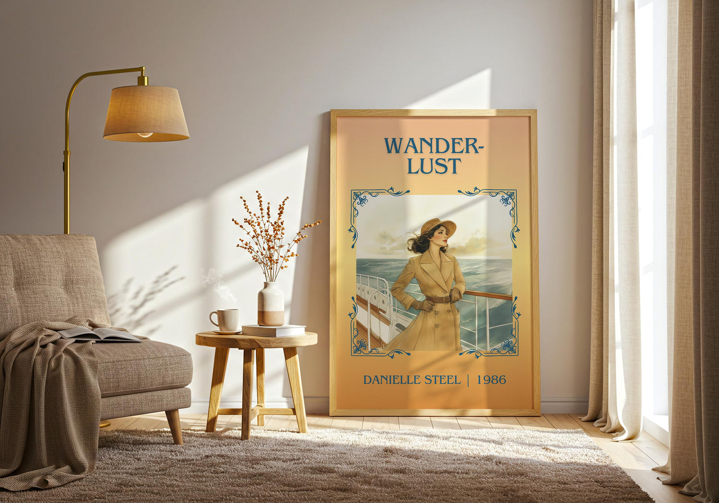 Wanderlust by Danielle Steel High Quality Poster Print. Free Delivery Wall Art-Author&Blurb Book Minimalist Home Gift Cover