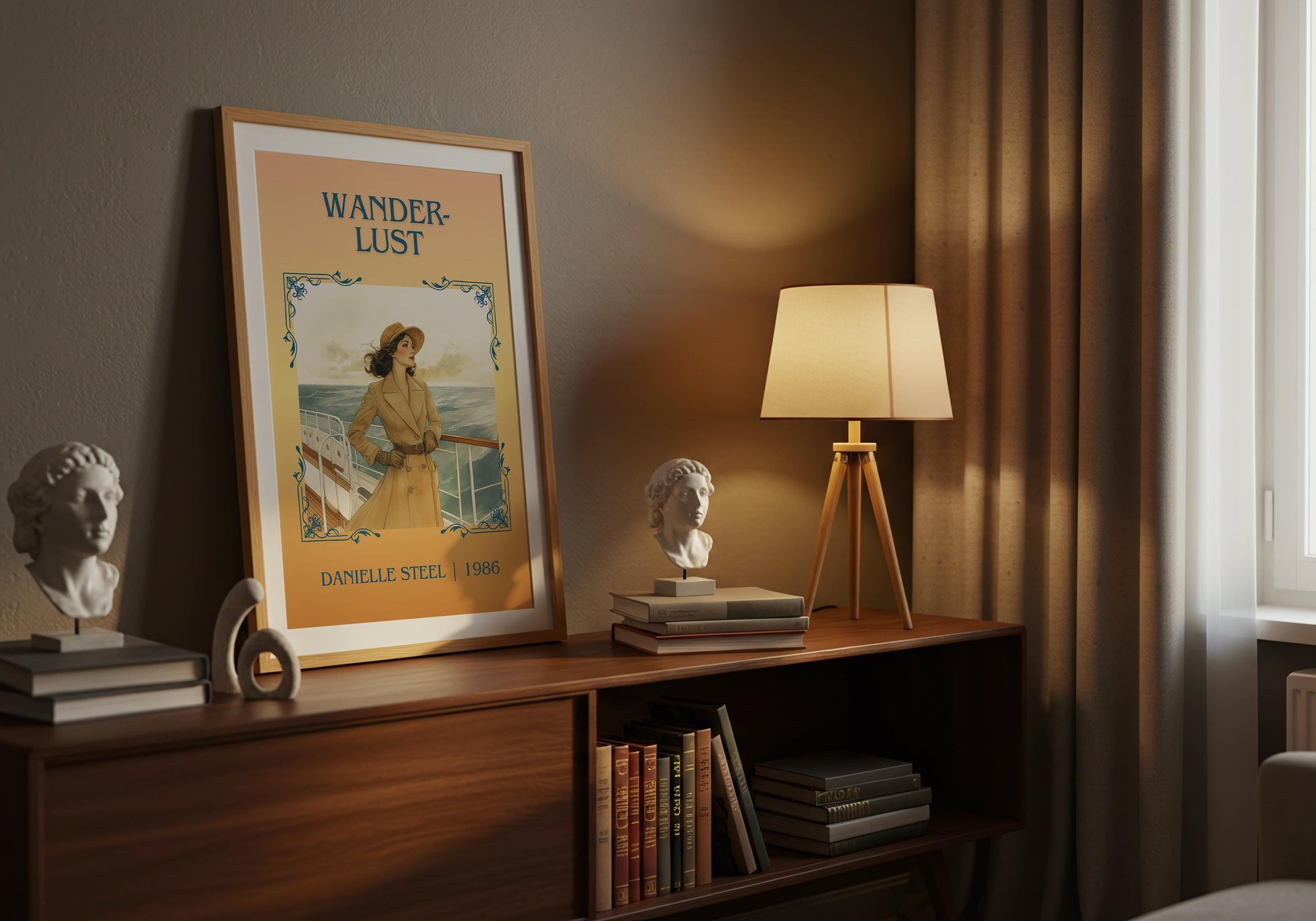Wanderlust by Danielle Steel High Quality Poster Print. Free Delivery Wall Art-Author&Blurb Book Minimalist Home Gift Cover
