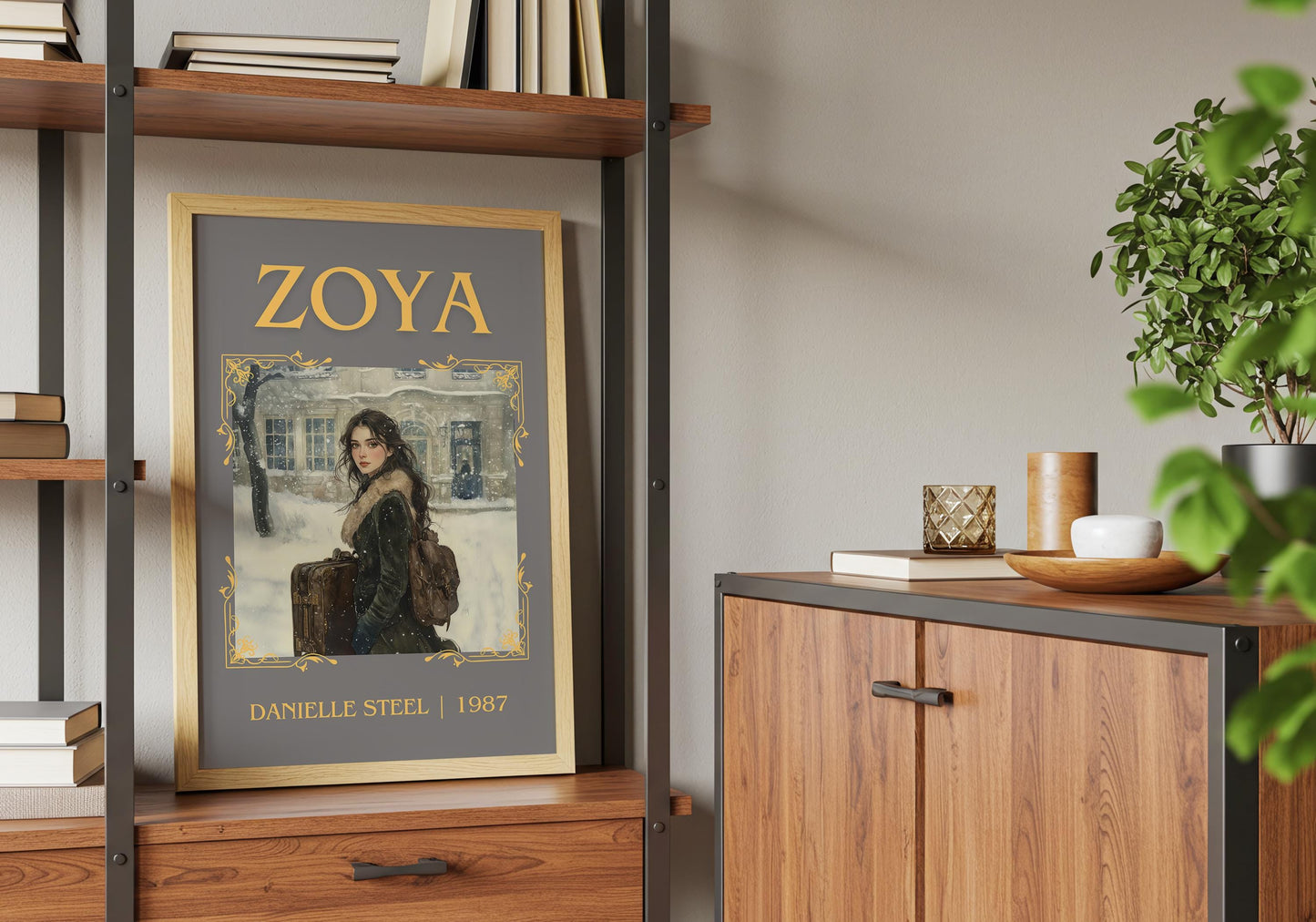 Zoya by Danielle Steel High Quality Poster Print. Free Delivery Wall Art-Author&Blurb Book Minimalist Home Gift Cover Library Nook Novel