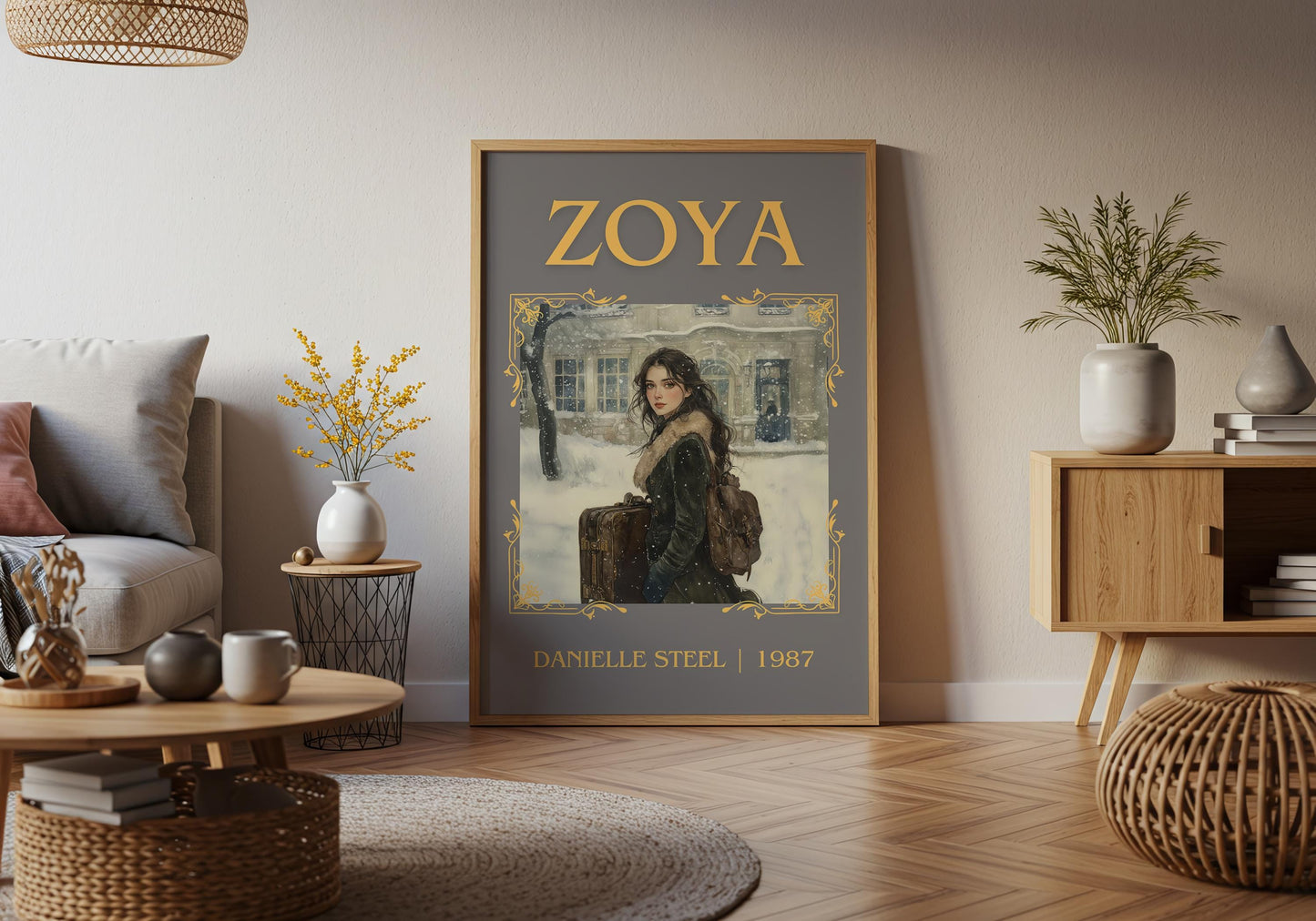 Zoya by Danielle Steel High Quality Poster Print. Free Delivery Wall Art-Author&Blurb Book Minimalist Home Gift Cover Library Nook Novel