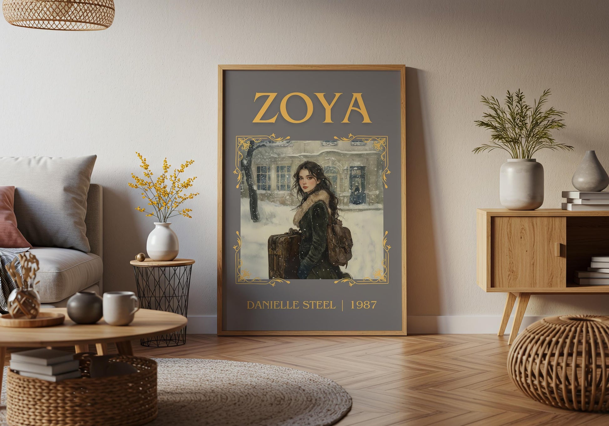 Zoya by Danielle Steel High Quality Poster Print. Free Delivery Wall Art-Author&Blurb Book Minimalist Home Gift Cover Library Nook Novel