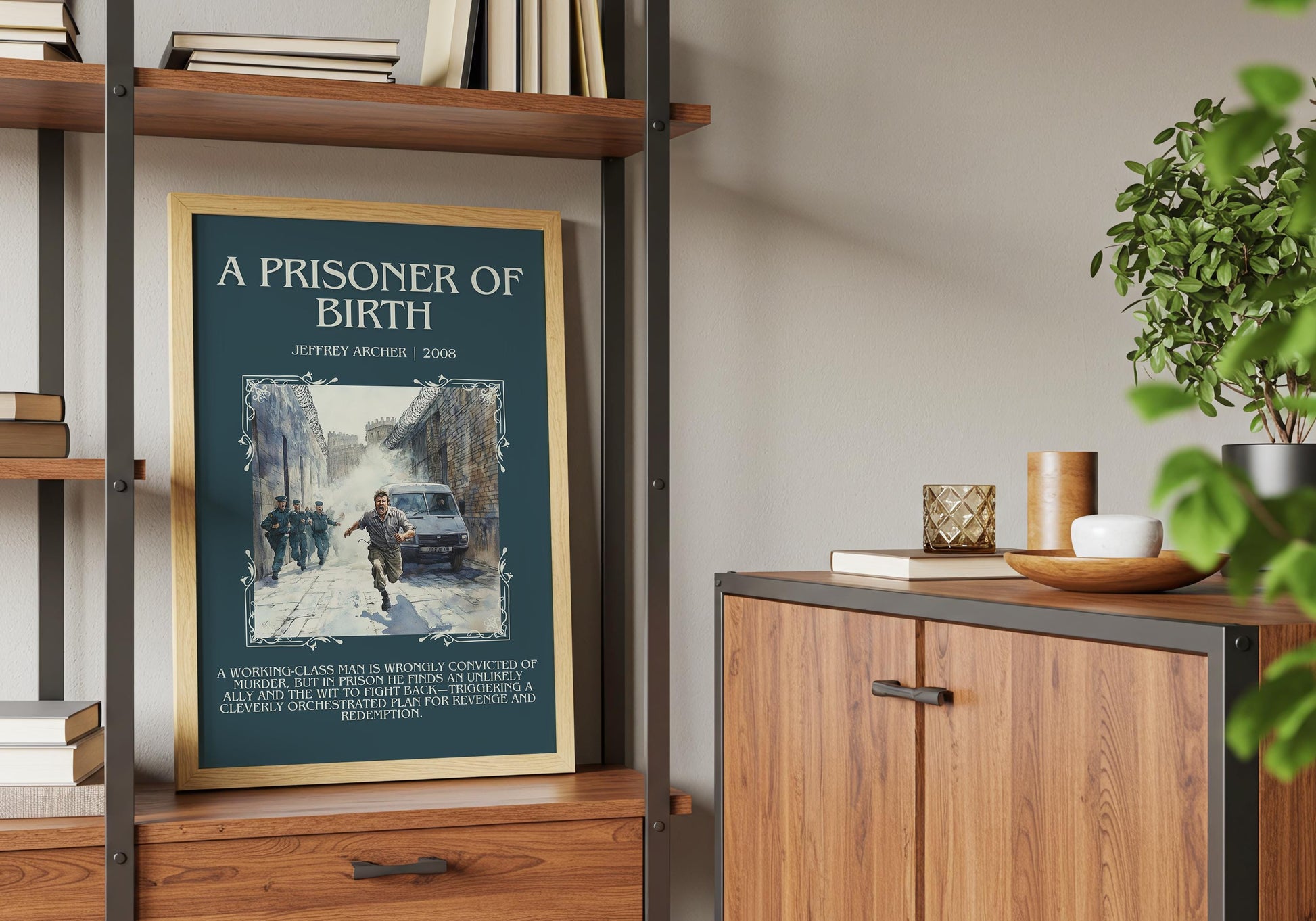 A Prisoner Of Birth by Jeffrey Archer Descriptive, High Quality Poster Print.Free Delivery Wall Art.Author&Blurb Book Artwork.Decor Gift