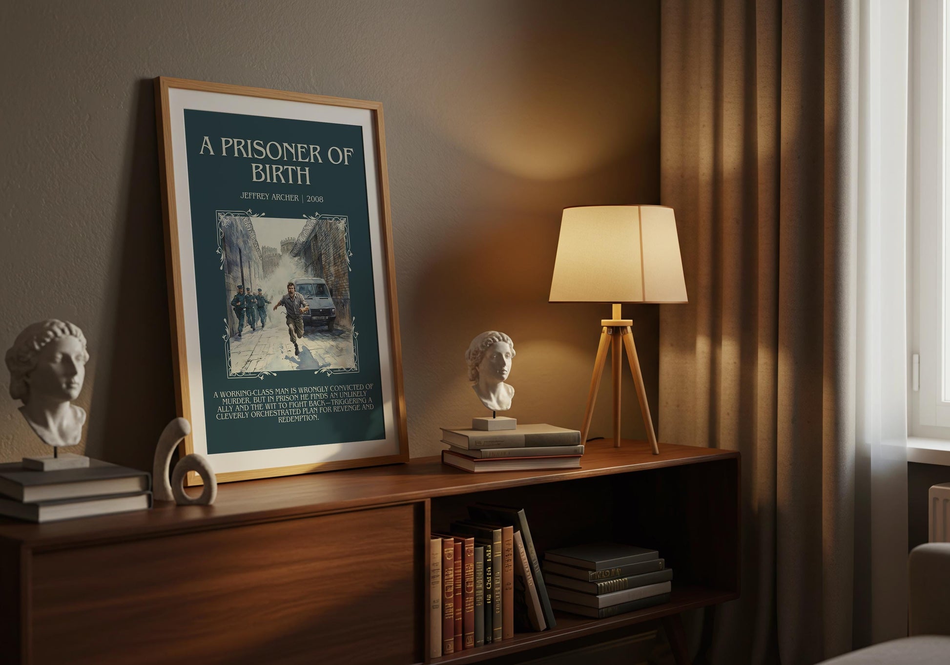 A Prisoner Of Birth by Jeffrey Archer Descriptive, High Quality Poster Print.Free Delivery Wall Art.Author&Blurb Book Artwork.Decor Gift