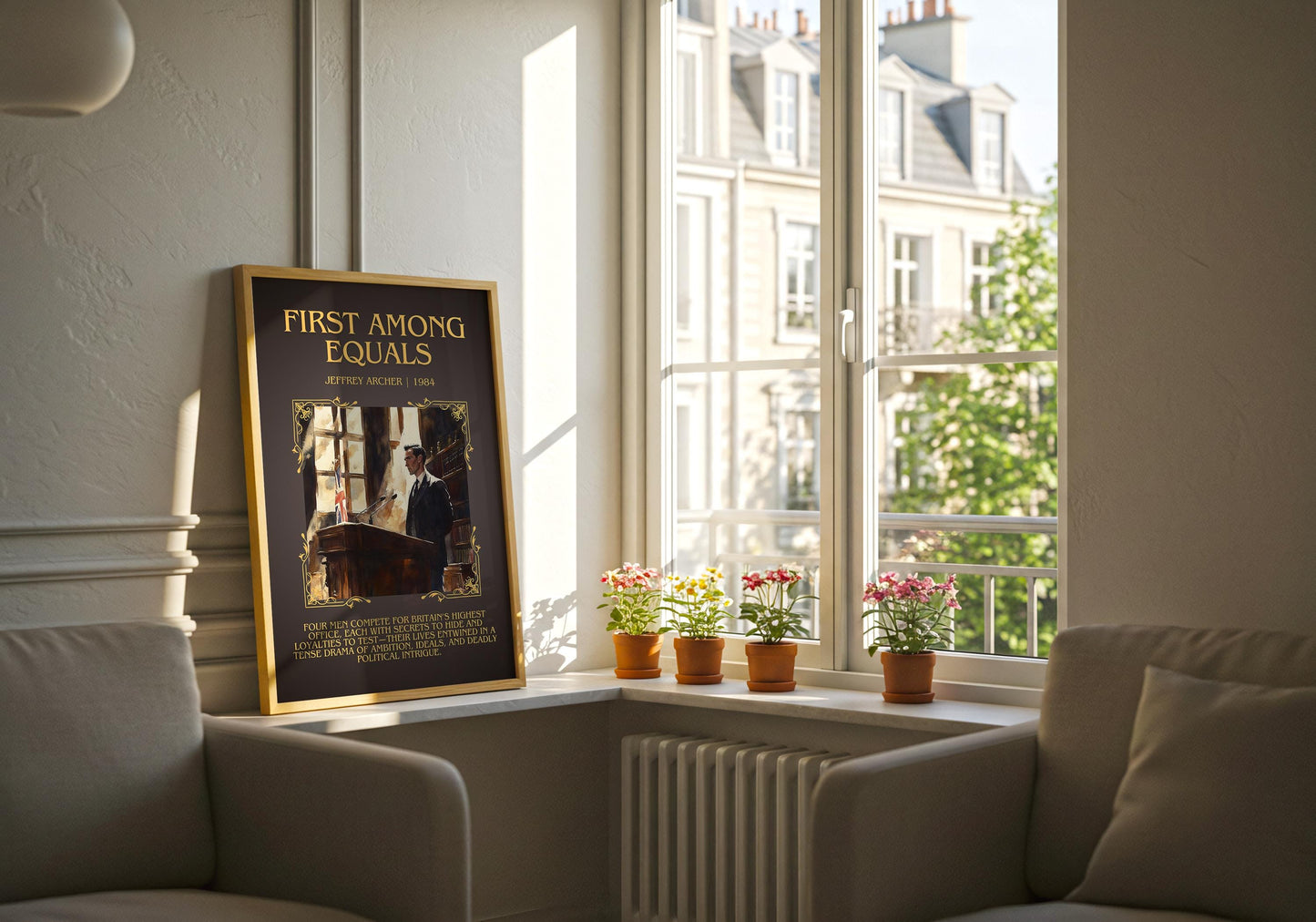 First Among Equals by Jeffrey Archer Descriptive, High Quality Poster Print.Free Delivery Wall Art.Author&Blurb Book Artwork.Decor Gift