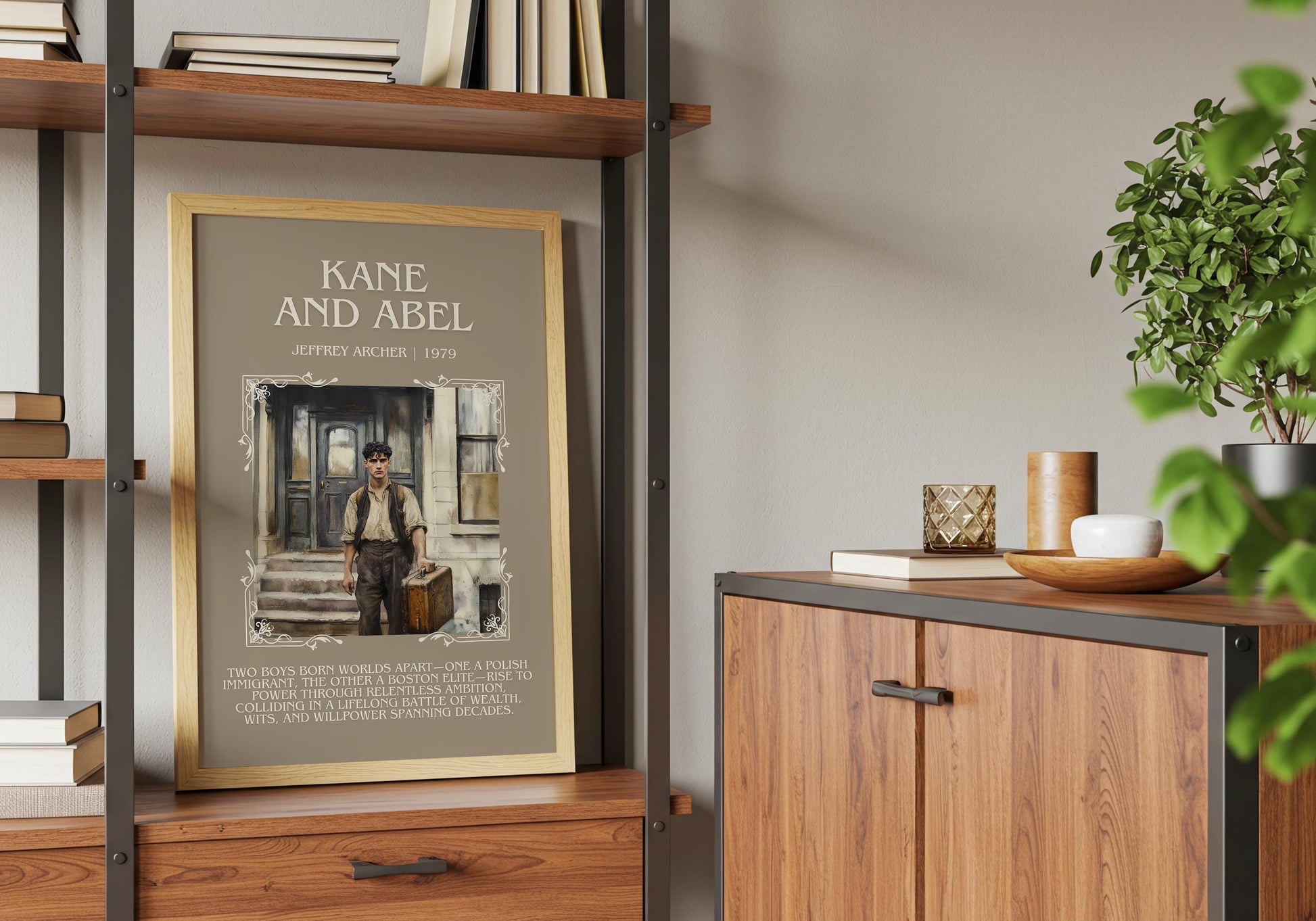 Kane And Abel by Jeffrey Archer Descriptive, High Quality Poster Print.Free Delivery Wall Art.Author&Blurb Book Artwork. Home Decor Gift
