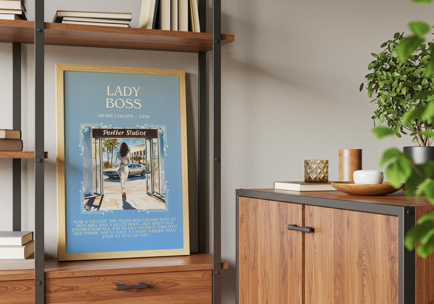 Lady Boss by Jackie Collins Descriptive, High Quality Poster Print.Free Delivery Wall Art.Author&Blurb Book Artwork. Home Decor Novel Gift