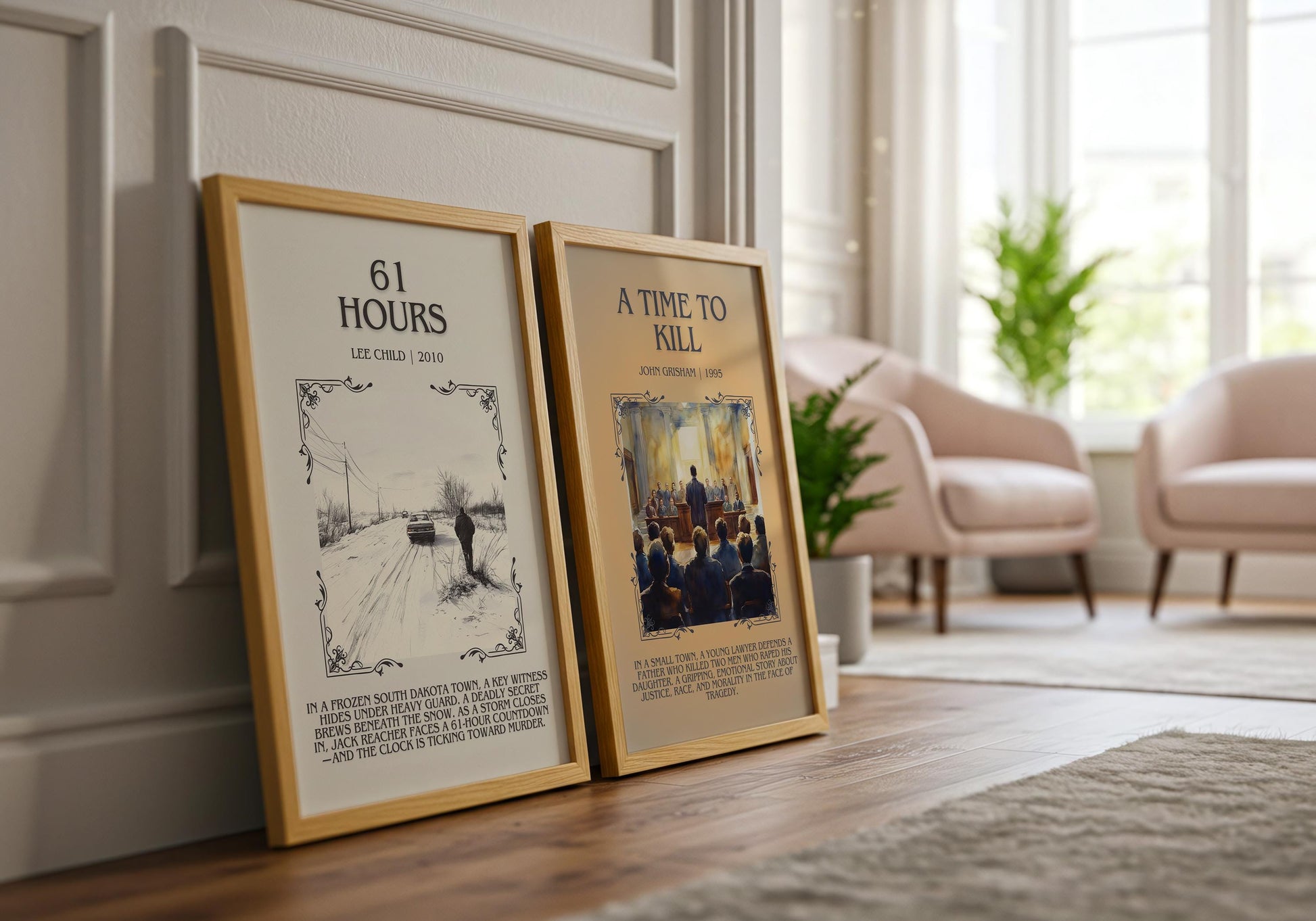 61 Hours by Lee Child Descriptive, High Quality Poster Print. Free Delivery Wall Art. Author & Blurb Book Artwork. Book Summary Gift