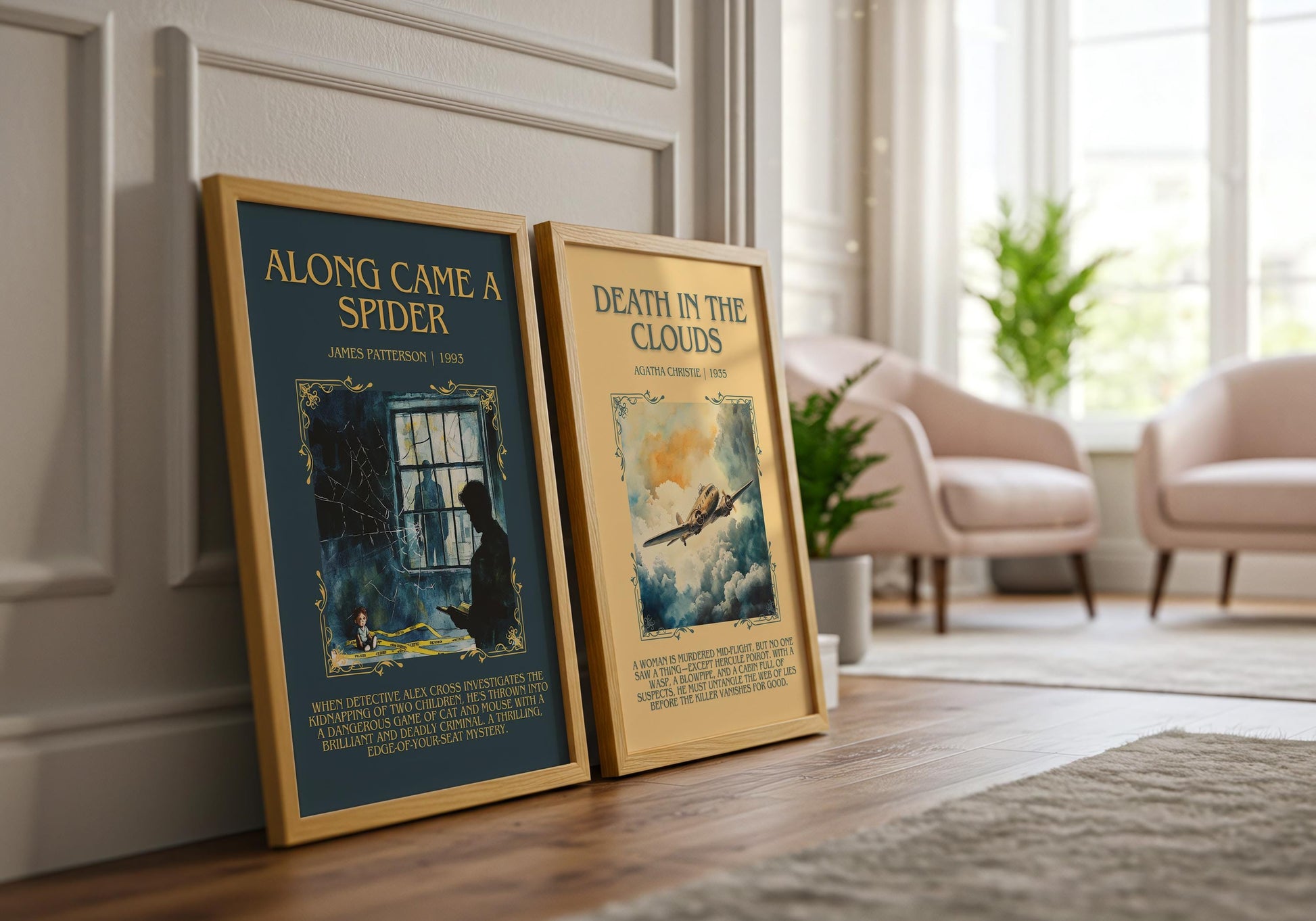Along Came A Spider by James Patterson Descriptive, High Quality Poster Print. Free Delivery Wall Art. Author & Blurb Book Artwork.Book Gift