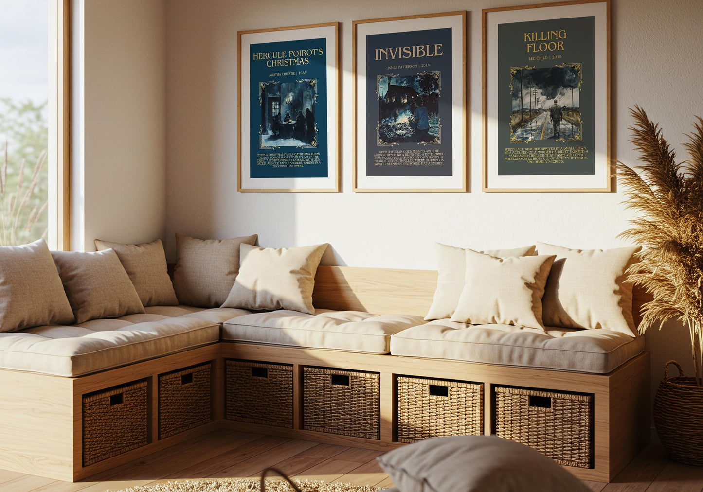 Hercule Poirot's Christmas by Agatha Christie Descriptive, High Quality Poster Print. Free Delivery Wall Art.Author & Blurb Book Artwork.