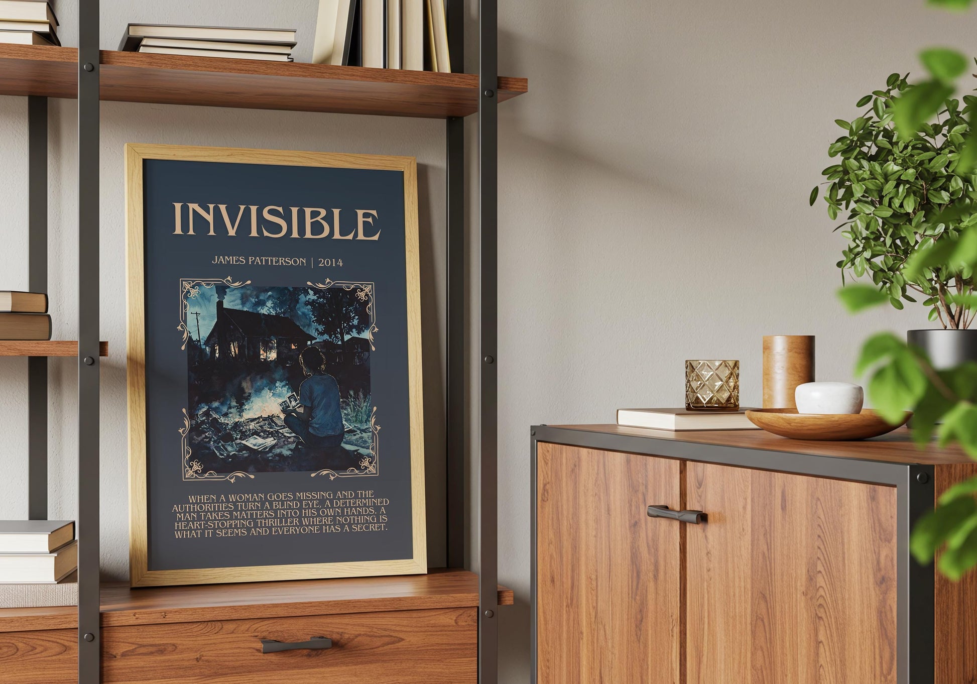 Invisible by James Patterson Descriptive, High Quality Poster Print. Free Delivery Wall Art.Author & Blurb Book Artwork.Book Summary Gift