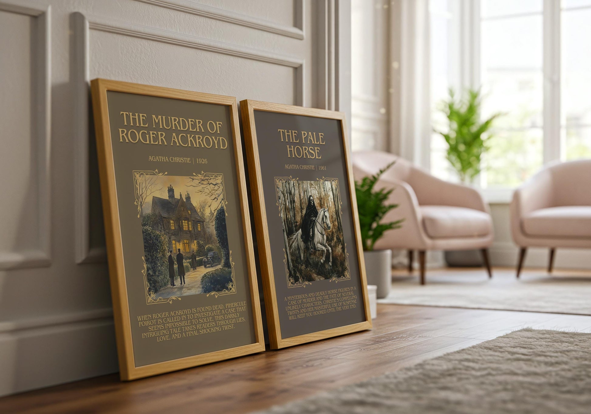 The Murder Of Roger Ackroyd by Agatha Christie Descriptive, High Quality Poster Print. Free Delivery Wall Art. Author&Blurb Book Artwork.