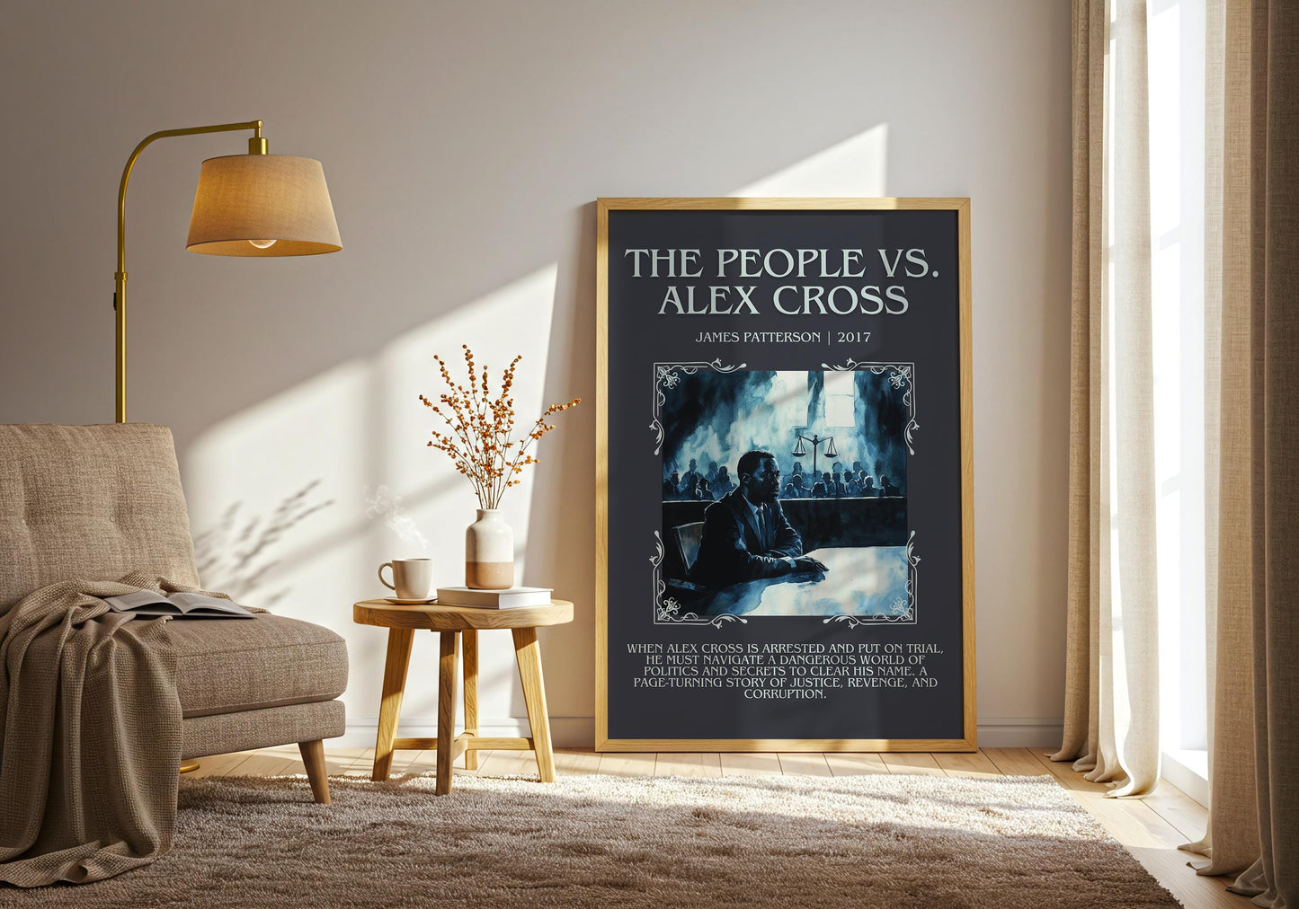 The People vs Alex Cross by James Patterson Descriptive, High Quality Poster Print Free Delivery Wall Art. Author&Blurb Book Artwork. Gift