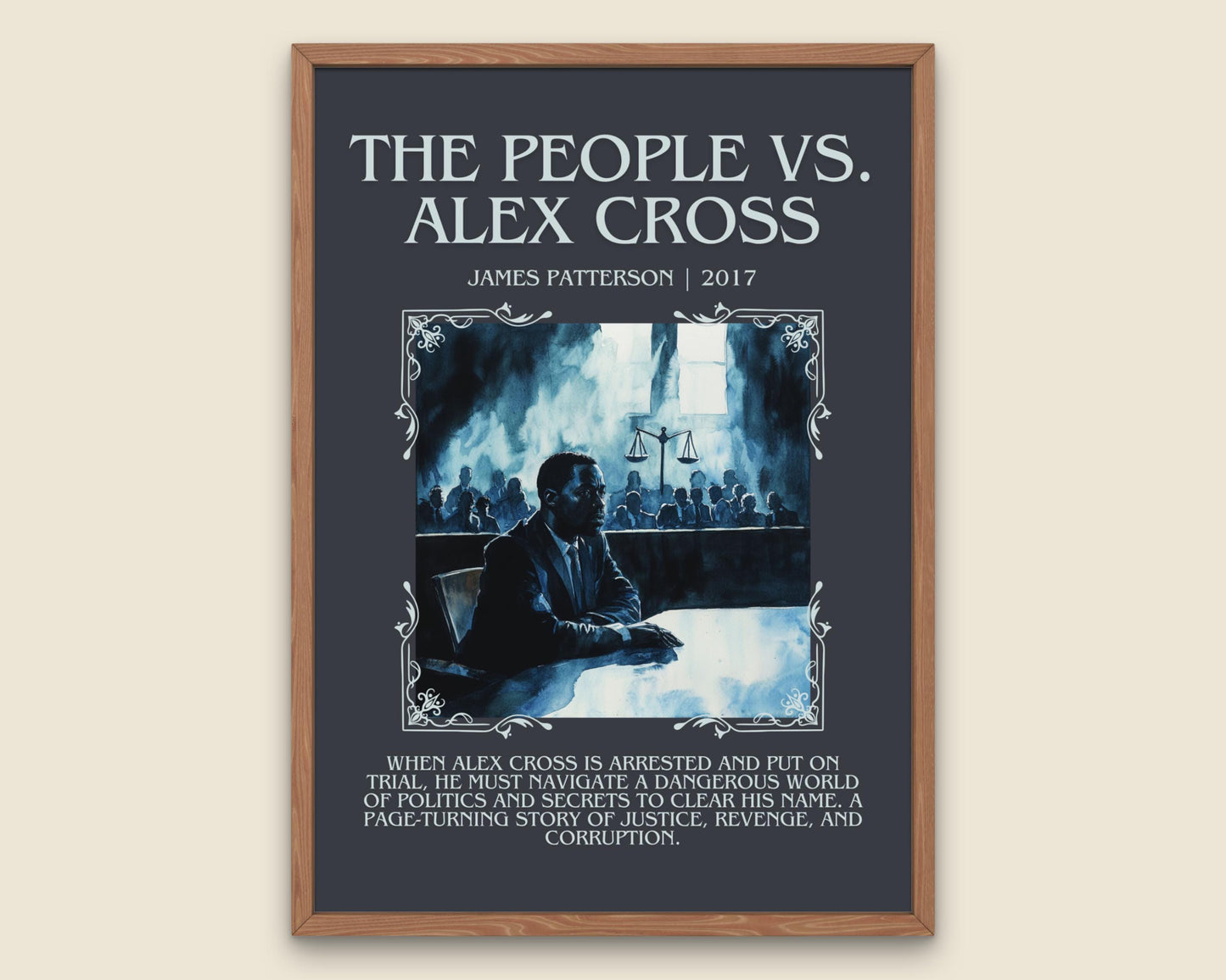 The People vs Alex Cross by James Patterson Descriptive, High Quality Poster Print Free Delivery Wall Art. Author&Blurb Book Artwork. Gift