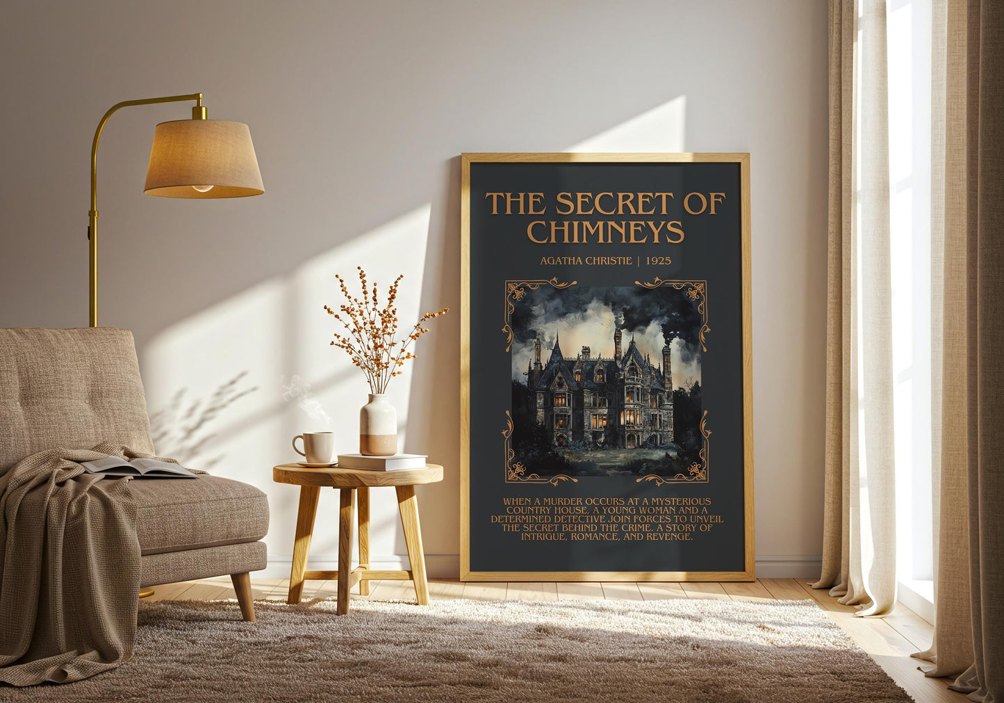 The Secret Of Chimneys by Agatha Christie Descriptive, High Quality Poster Print.Free Delivery Wall Art.Author&Blurb Book Artwork.Decor Gift